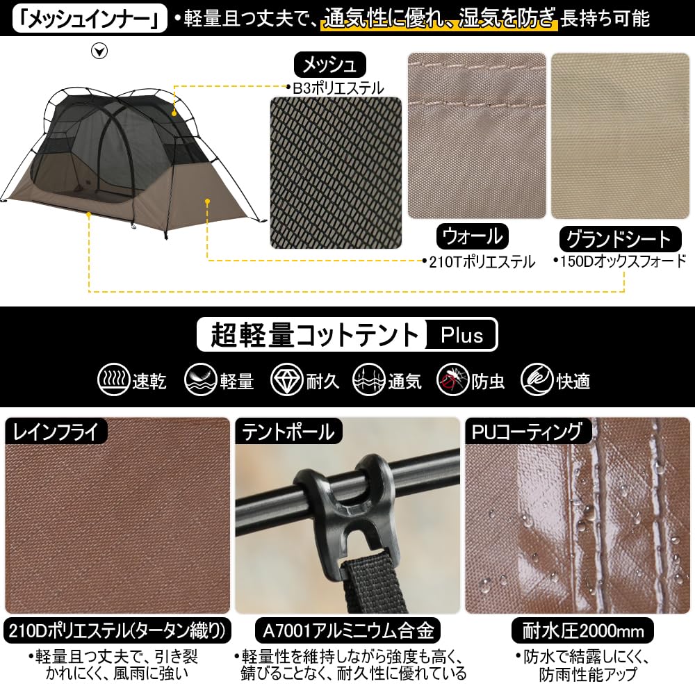 コット用レインフライとバグシェルターのセット コット用レインフライとバグシェルターのセット Amazon.co.jp: コット