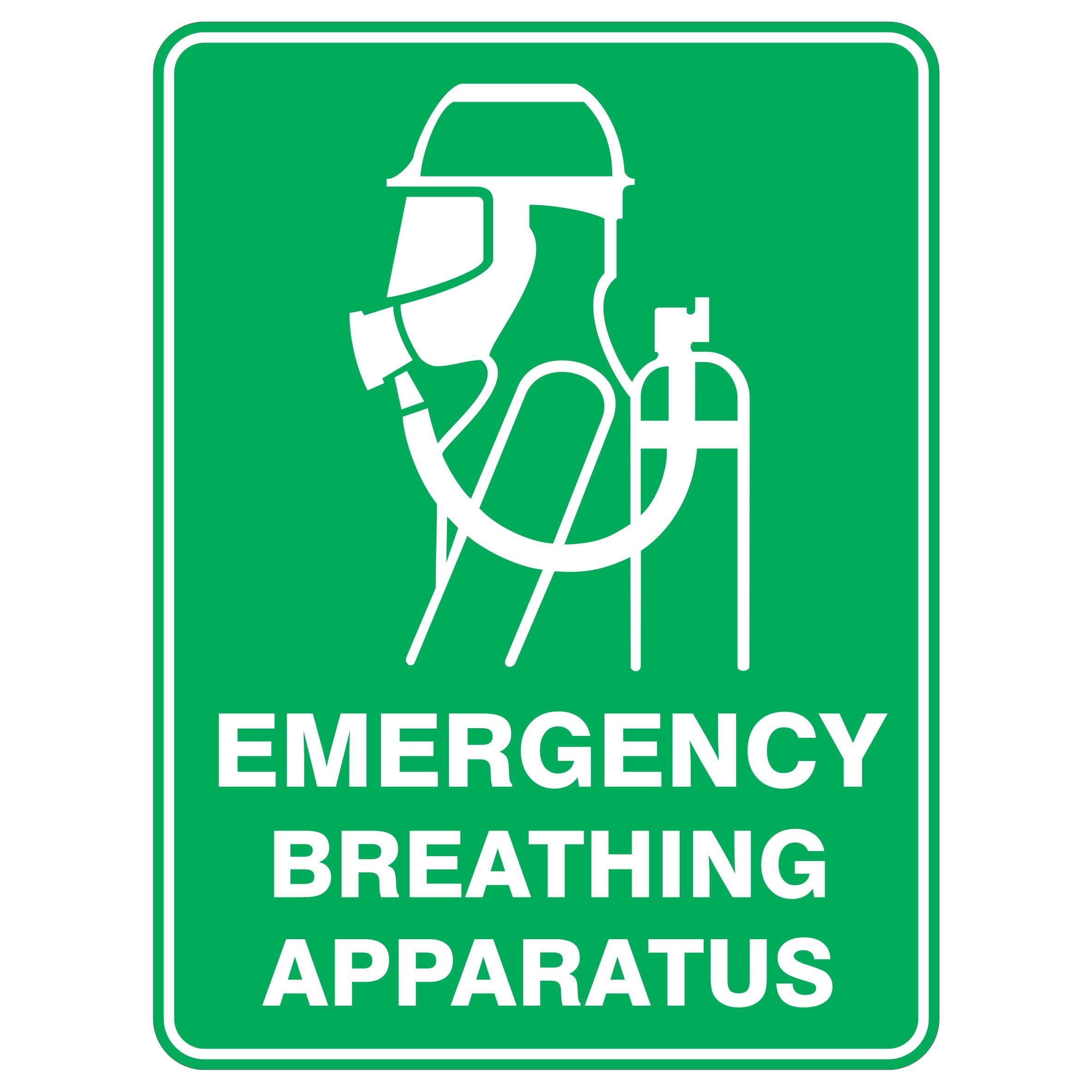 Emergency Breathing Apparatus Metal Tin Sign 8 x 12 inch for Industrial & Commercial
