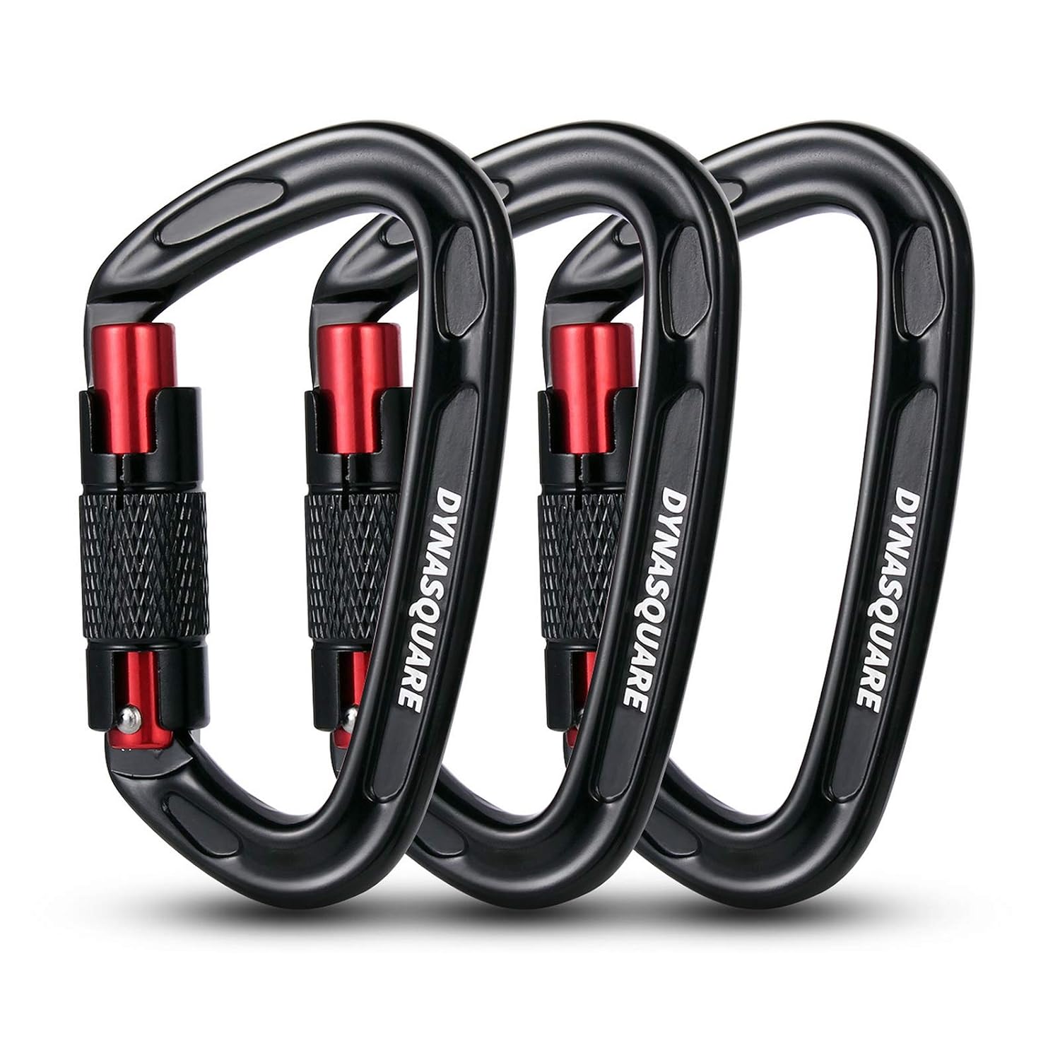 Dynasquare Auto Locking Carabiner Clips 24KN, 3 Pack, for Camping, Outdoor