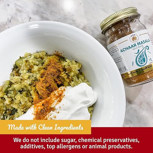Miniatura 4 de PUR Spices Achaar Masala I Indian Pickling Spice I Mezcla de condimentos salados multiusos y frote hecho con chiles e hinojo  Perfecto para asar