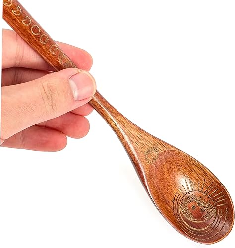 Miniatura 6 de Luxshiny Cucharas rituales para sopa Cucharas de café Mini degustador Sirviendo Sales de Baño Agitar Lavado Ensalada Condimentos Mini Naturaleza