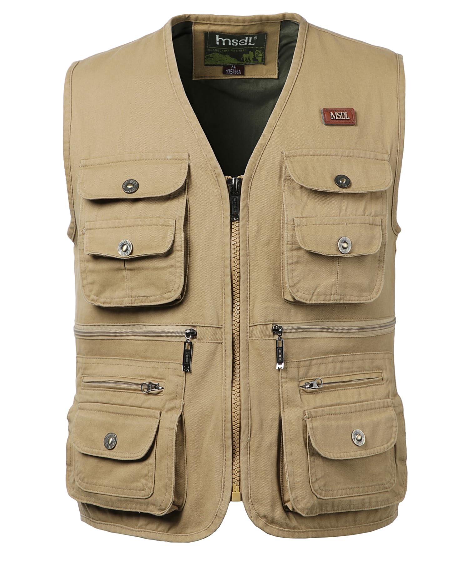 Oralidera Men's Outdoor Hunting Vest Reporter Vests Sleeveless Jacket Fishing Vest Photography Leisure Vest Safari Vest with Many Pockets for Hunting Fishing Camping