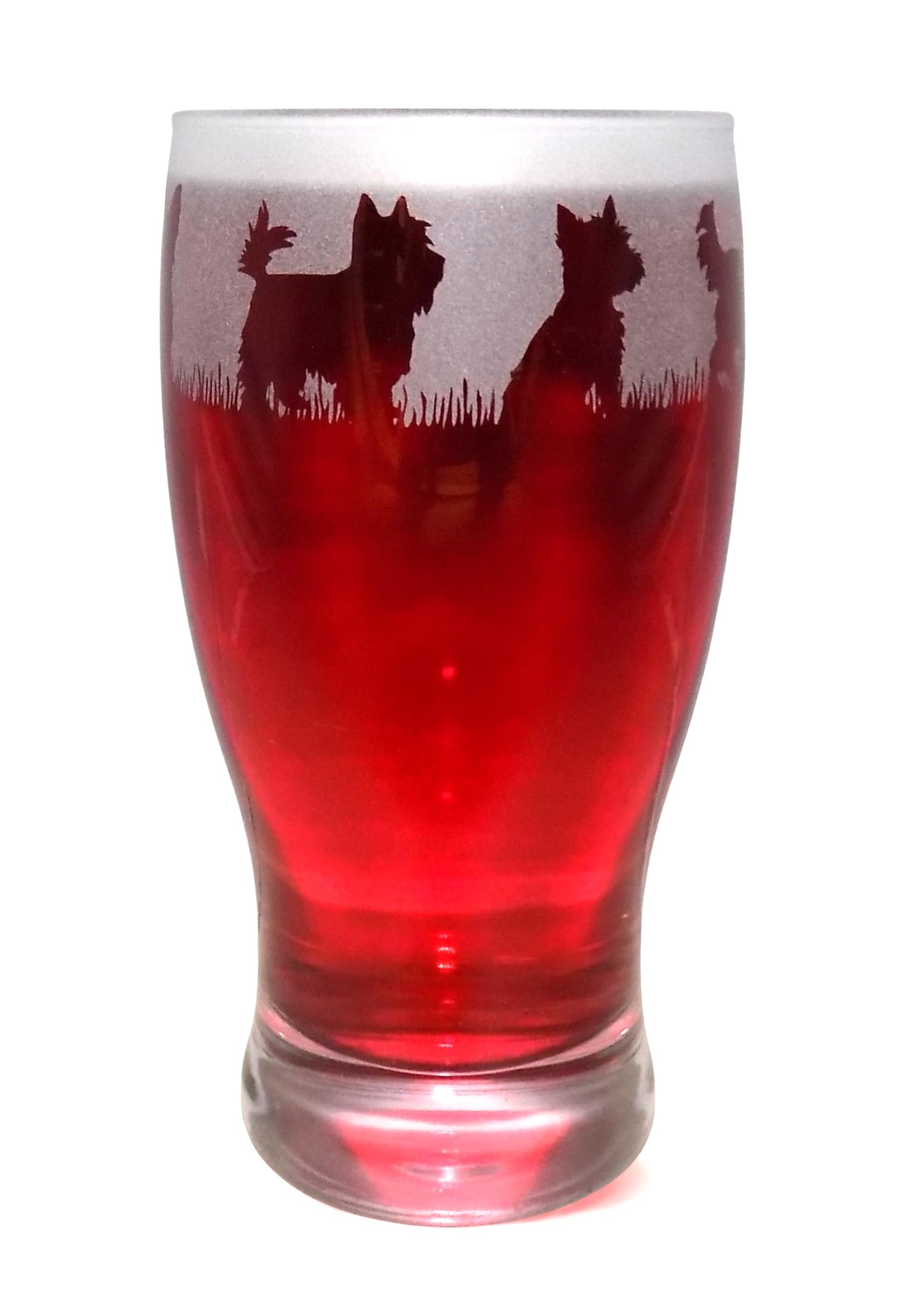 Yorkshire Terrier Hand Etched Pint Glass — image 1