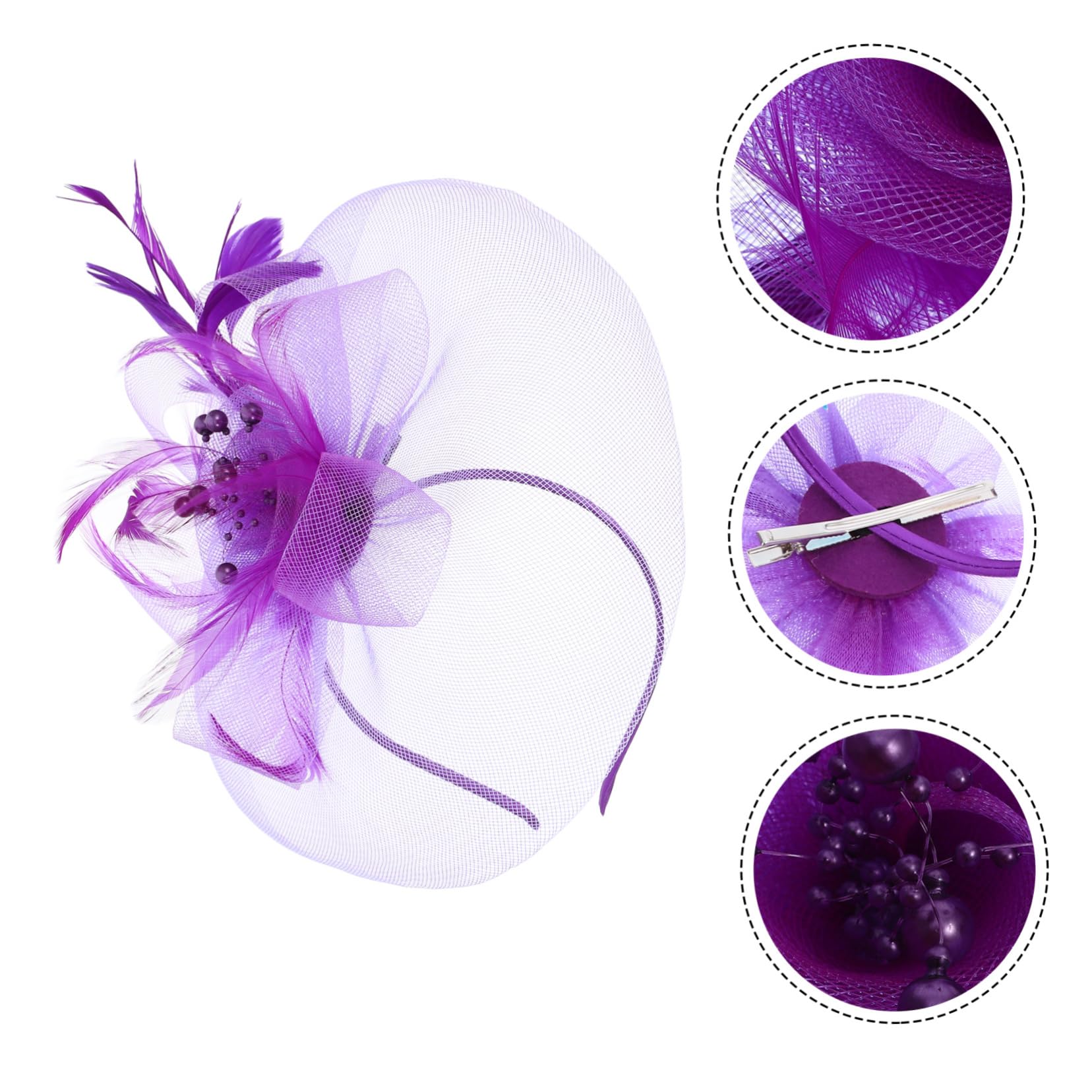 PLAFOPE Fascinator Vintage De Malla Para Fiesta De Té Tocado Elegante y Diadema Para Mujeres Accesorio Retro De Boda y Eventos Especiales