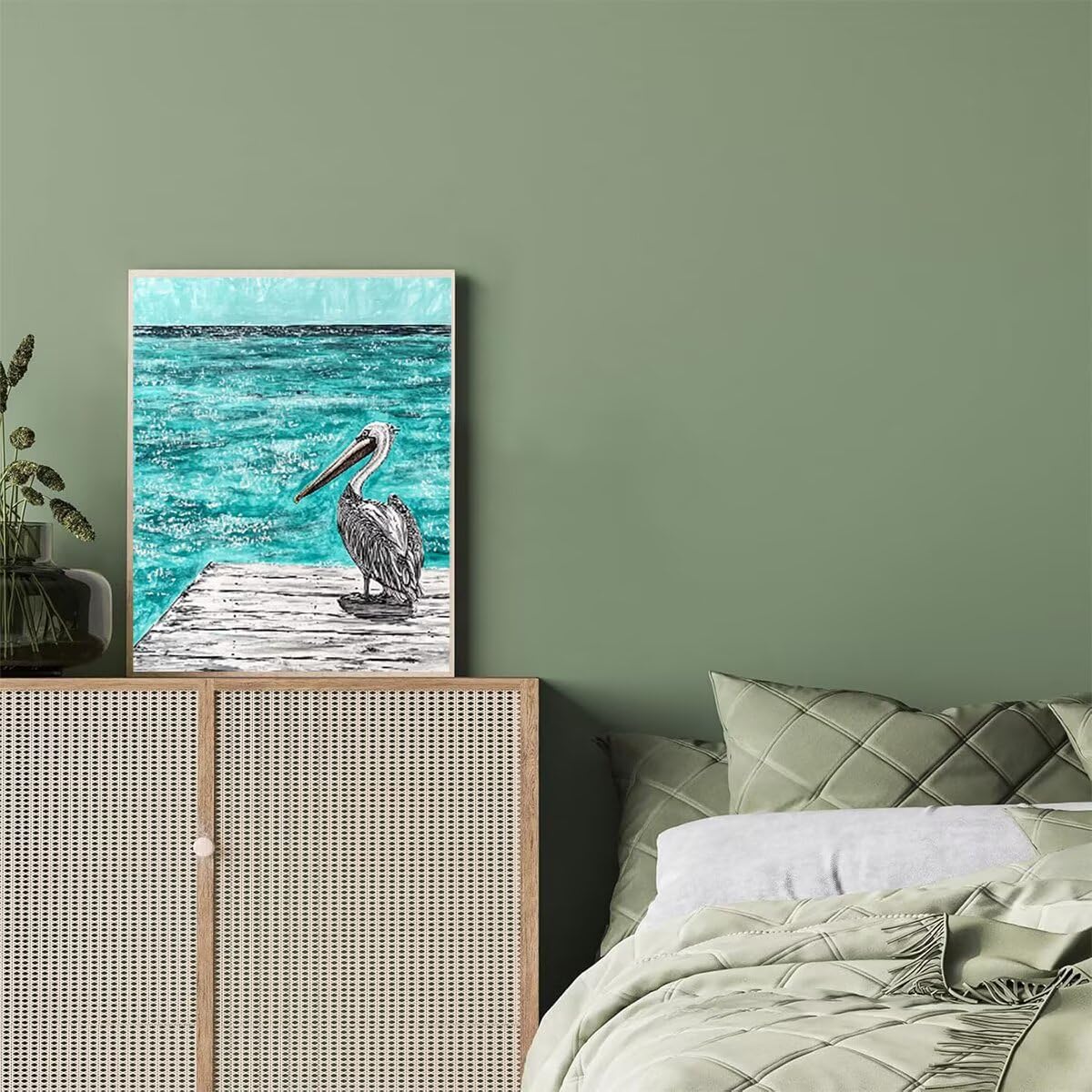 Dipingere con i Numeri Bird, Paint by Numbers Adulti Oceano, Fai da te Creativi Adulti Quadri da Dipingere Numerati Kit per Decorazione Della Parete di Casa, Regalo 100x135 cm Senza Cornice 72-P