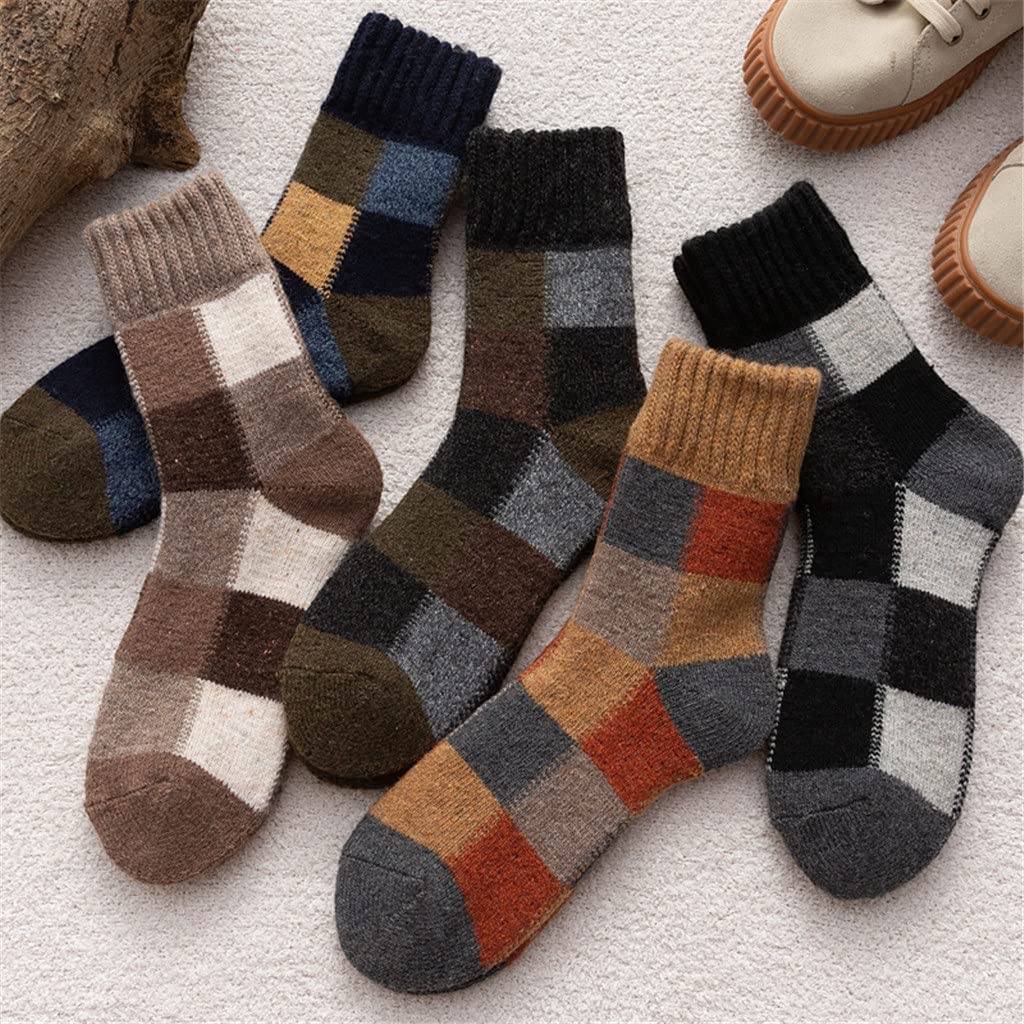 Hombres de Invierno Super más Grueso de Lana cálida Retro frío Calcetines Casuales de Cachemira Calcetines de Nieve Tamaño Masculino 38-45 (Color: 5 Tamaño Mixto: 38-45)