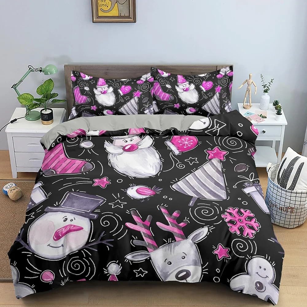 Housse de couette Noël 200x200 pour créer une ambiance cocooning de fête dans la chambre