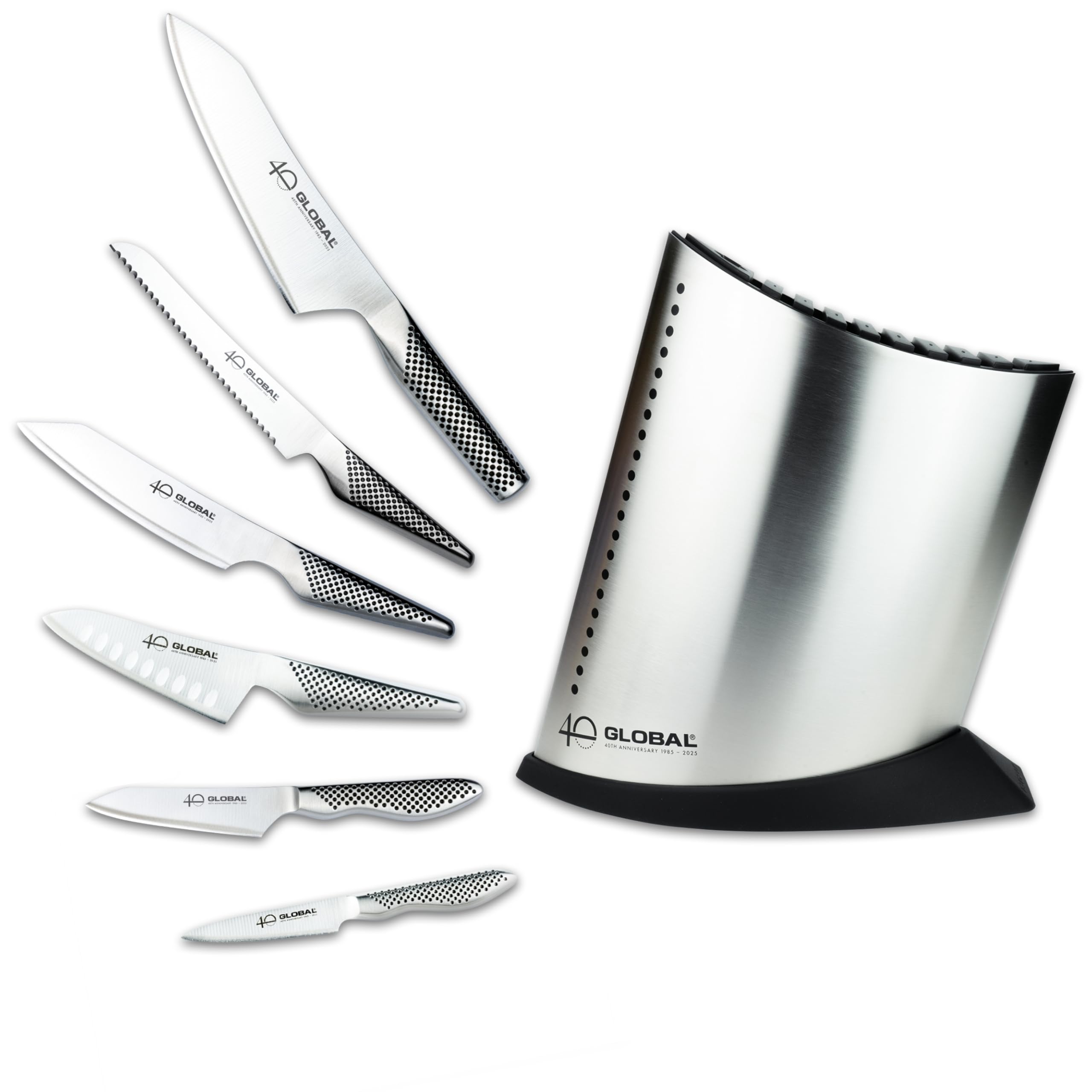 Knives 40th Anniversary Limited Edition 7 Piece Knife Block Set, Premium Japanese Kitchen Knives, Ultra Sharp Stainless Steel Blades with Chef's Knife & 16cm Bread Knife
