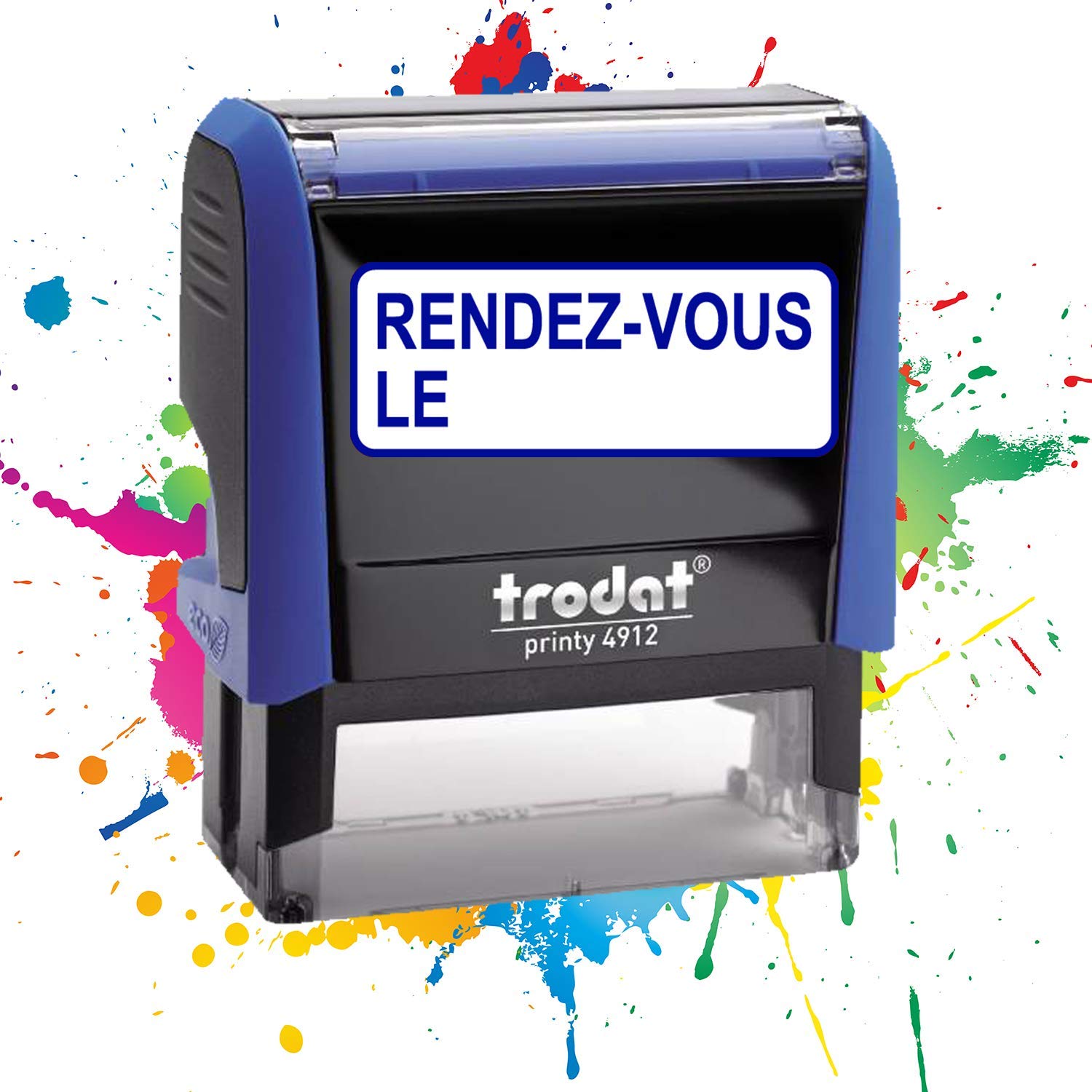 Trodat 4912 Professional Ink Pad – Pre-determined Text – Footprint 47 x 18 mm – 19 Designs Available (Rendezvous Le)