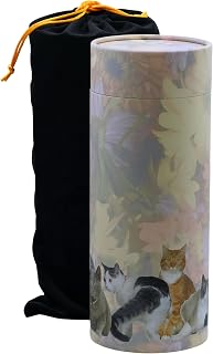 Casket Depot Memorial Collection Scattering Tube, Biodegradable Urn for Scattering Ashes, Eco Urn: Cats (Large Adult Size Holds 250 Cubic Inches)