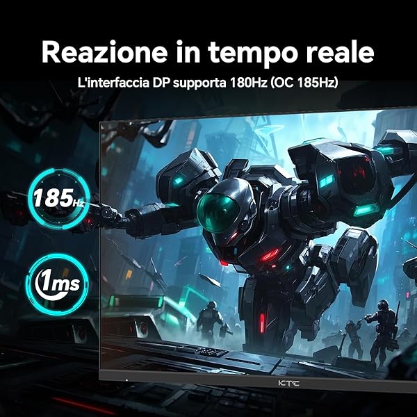 Visita lo Store di KTC KTC Monitor Gaming, 180Hz / 144Hz 2K QHD (2560 x 1440) Monitor 24 Pollici con pannello Fast-IPS 1ms, HDR 400, Adaptive Sync, 400 cd/m² di luminosità, supporto regolabile per rotazione e sollevamento in use