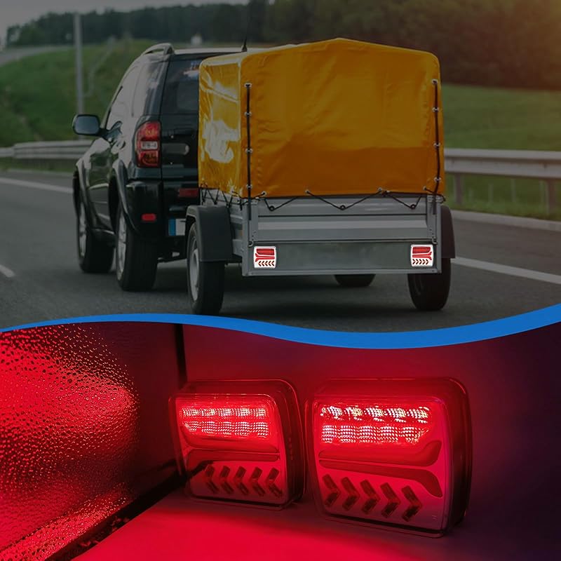AOJO Mágneses LED Utánfutó Hátsó Lámpa Vezeték Nélküli 12V Vízálló
