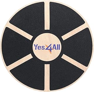 Yes4All 300lbs Wooden Wobble Board, 360-Degree Balance Board for Adults, Stylish Balance Trainer with Anti-Skid Texture