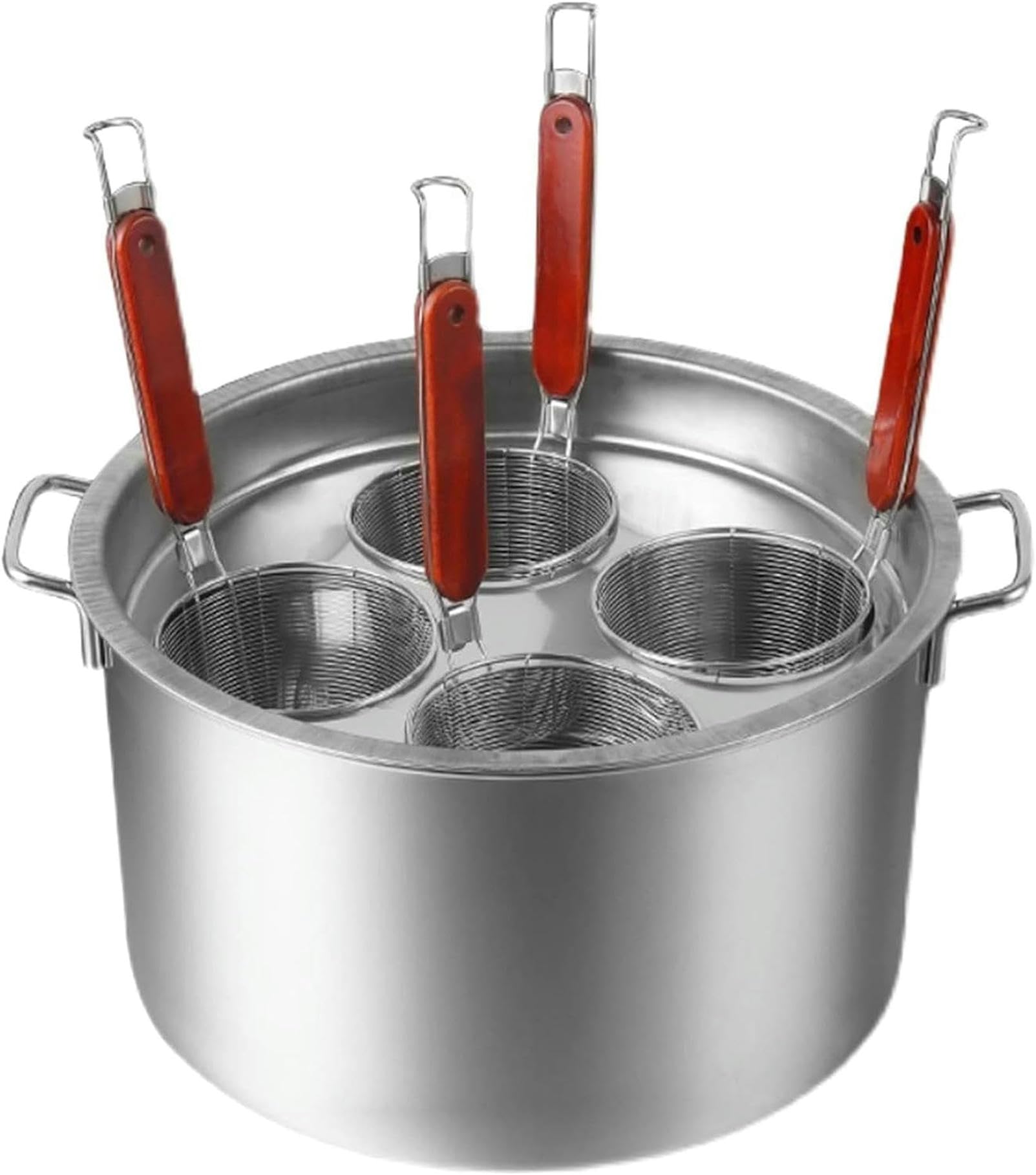 HTTGDGDH Stainless Steel Noodle Cooker Liner Set, Noodle Cooker Steamer With Strainer, Multi-Function Cooking Tool For Noodles, Pasta, Dumplings,4 Hole