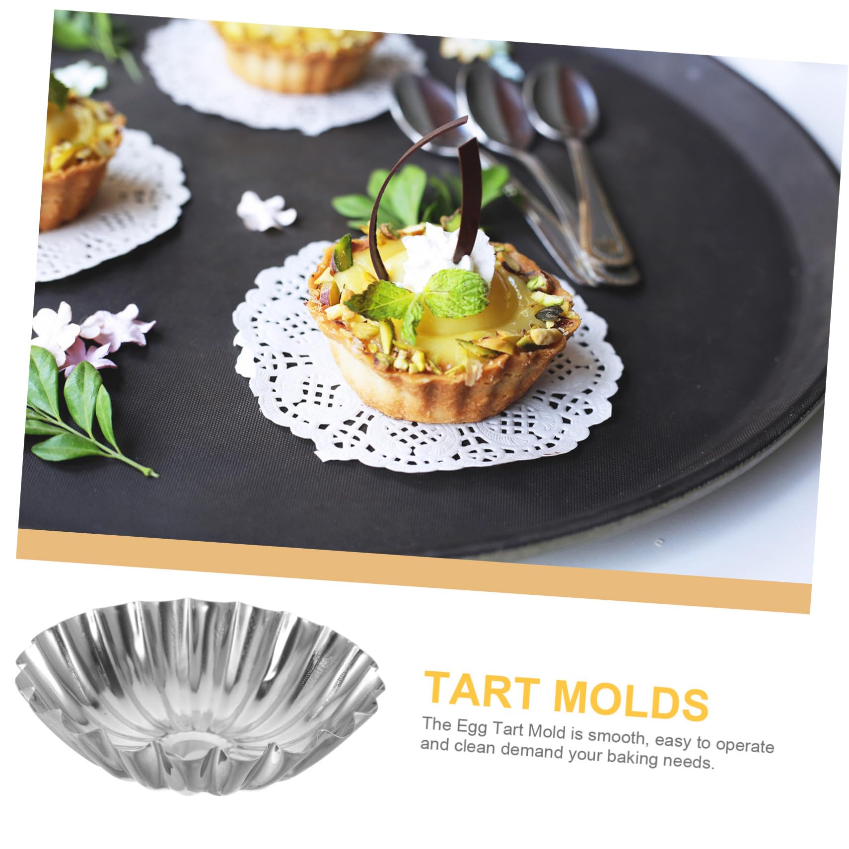 SHINEOFI 50 Stück Teiliges Edelstahl Backform für Eierkuchen Torten Muffin formen Langlebige Glatte Antihaftbeschichtet für Pudding Kuchen und DIY Backen im Haushalt und Gastronomie