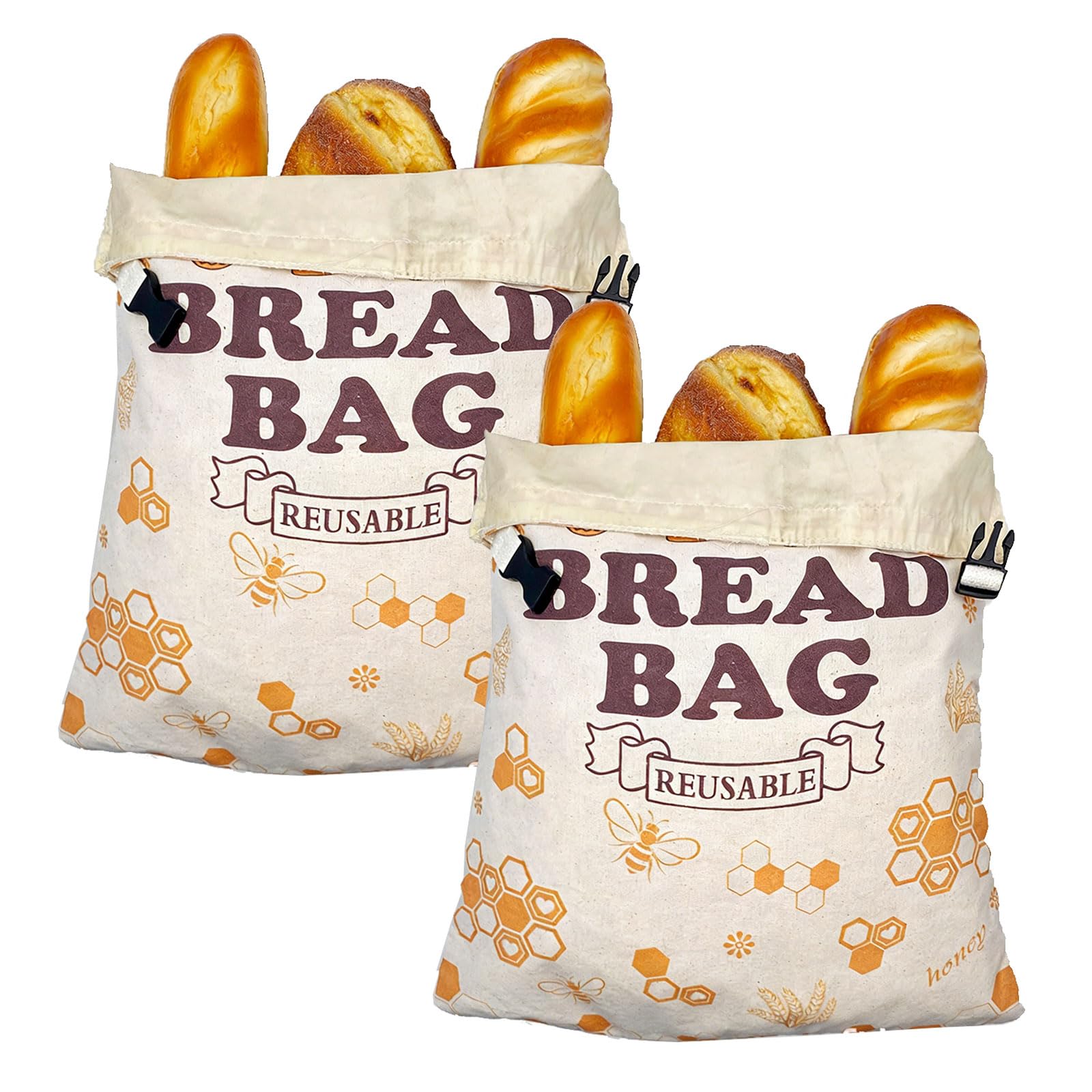Xinsheinelry Wax Infused Cotton Bread Pouches Large 40x31cm Sandwich Covers for Preservation and Food Storage Food Grade Bread Bag