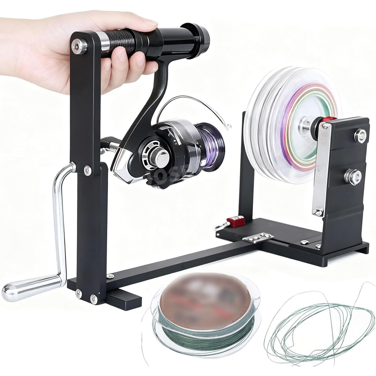 ZMJGLL Fishing Line Spooling Station,Hand Crank Spooler Winder w/120mm Screw,3:1 Speed Ratio,Adjustable Tension for Casting Reels