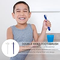 Vista 6 de 2 unids cepillo de dos caras cepillo de limpieza dientes dientes para falsas tabletas de limpieza falsas conjunto ambos lados viaje