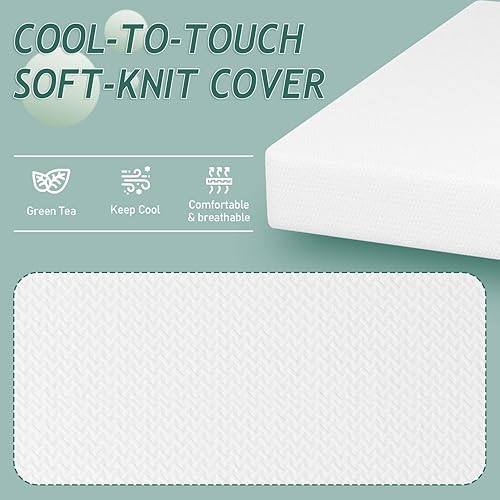 Miniatura 66 de Colchón individual de espuma viscoelástica de 5 pulgadas con certificado CertiPUR-US para sueño fresco y alivio de presión, colchón de cama de