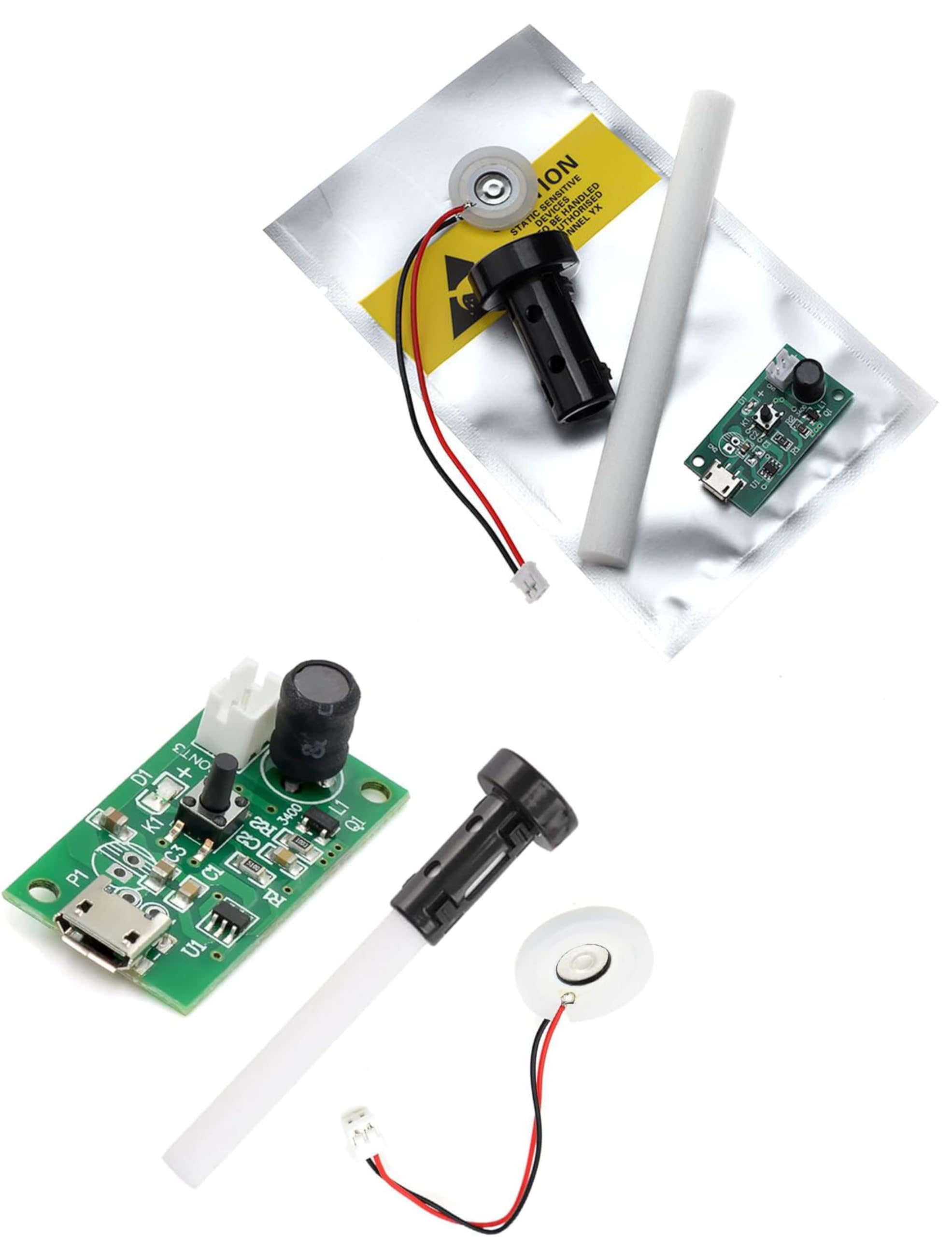 Mini Air Humidifier DIY Kit, USB Mist Maker, Ultrasonic Piezoelectric Atomising Chip, Moisture Spray Fogger for Electronic Projects