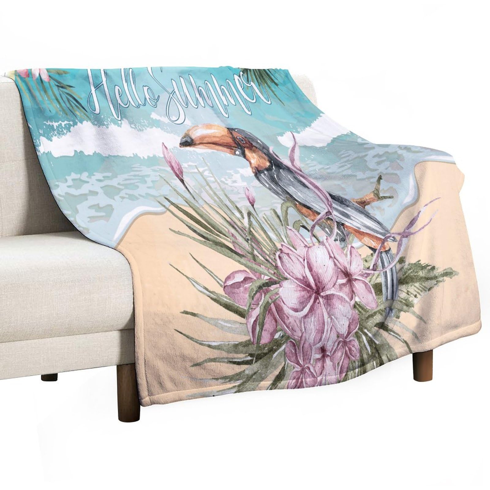 Linge de lit polaire perroquet multicolore couverture chaude enfant et adulte
