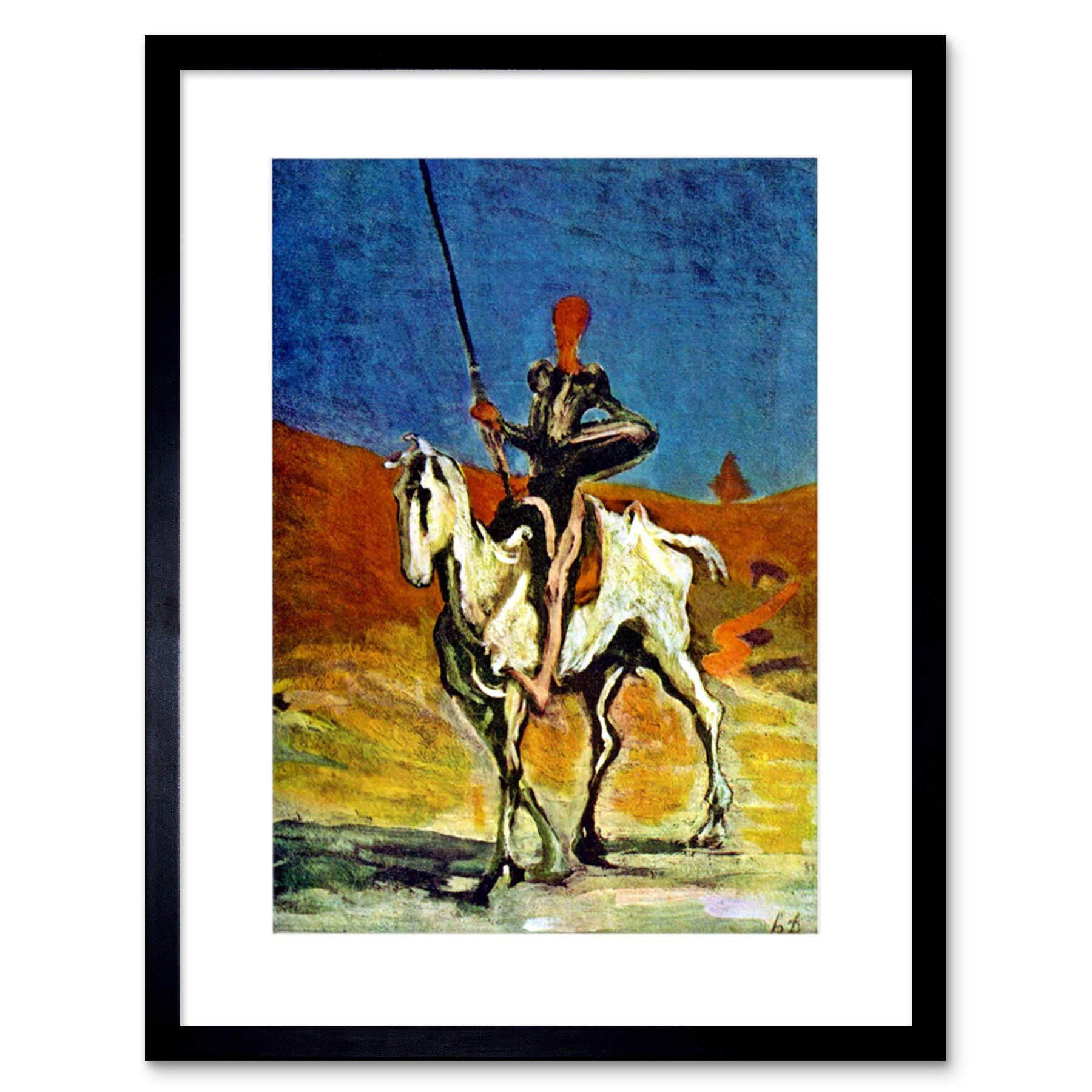 Wee Blue Coo PAINTING PORTRAIT FIGURE HORSE DAUMIER DON QUIXOTE FRAMED ART PRINT B12X3994