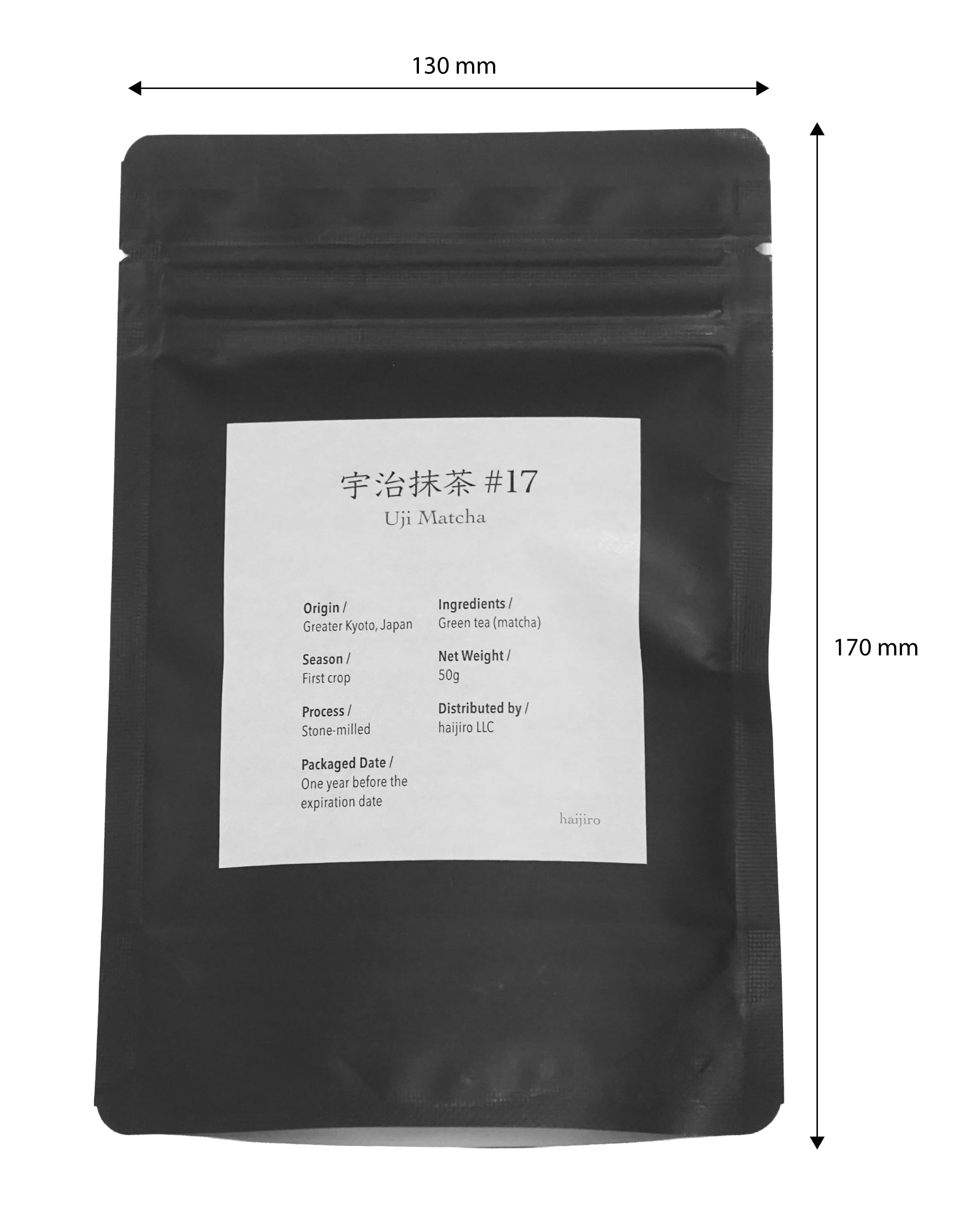 Uji Matcha Powder by haijiro - Ceremonial Grade 100 sourced from Greater Kyoto 50g — view 4