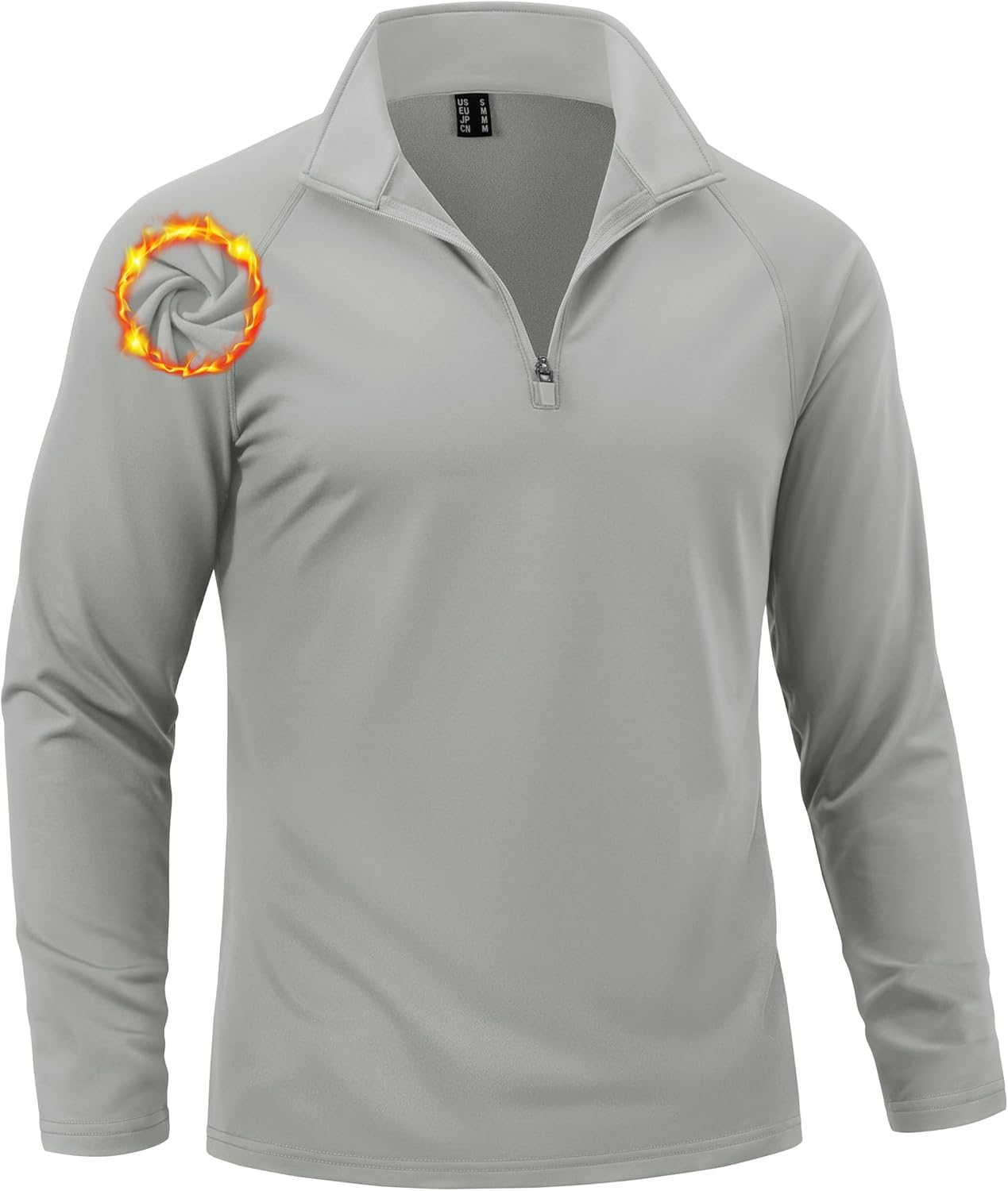 Cavva Mens Quarter Zip Pullover Thermal Fleece Lined Sweatshirts Long Sleeve 1/4 Zipper Athletic Winter Shirt