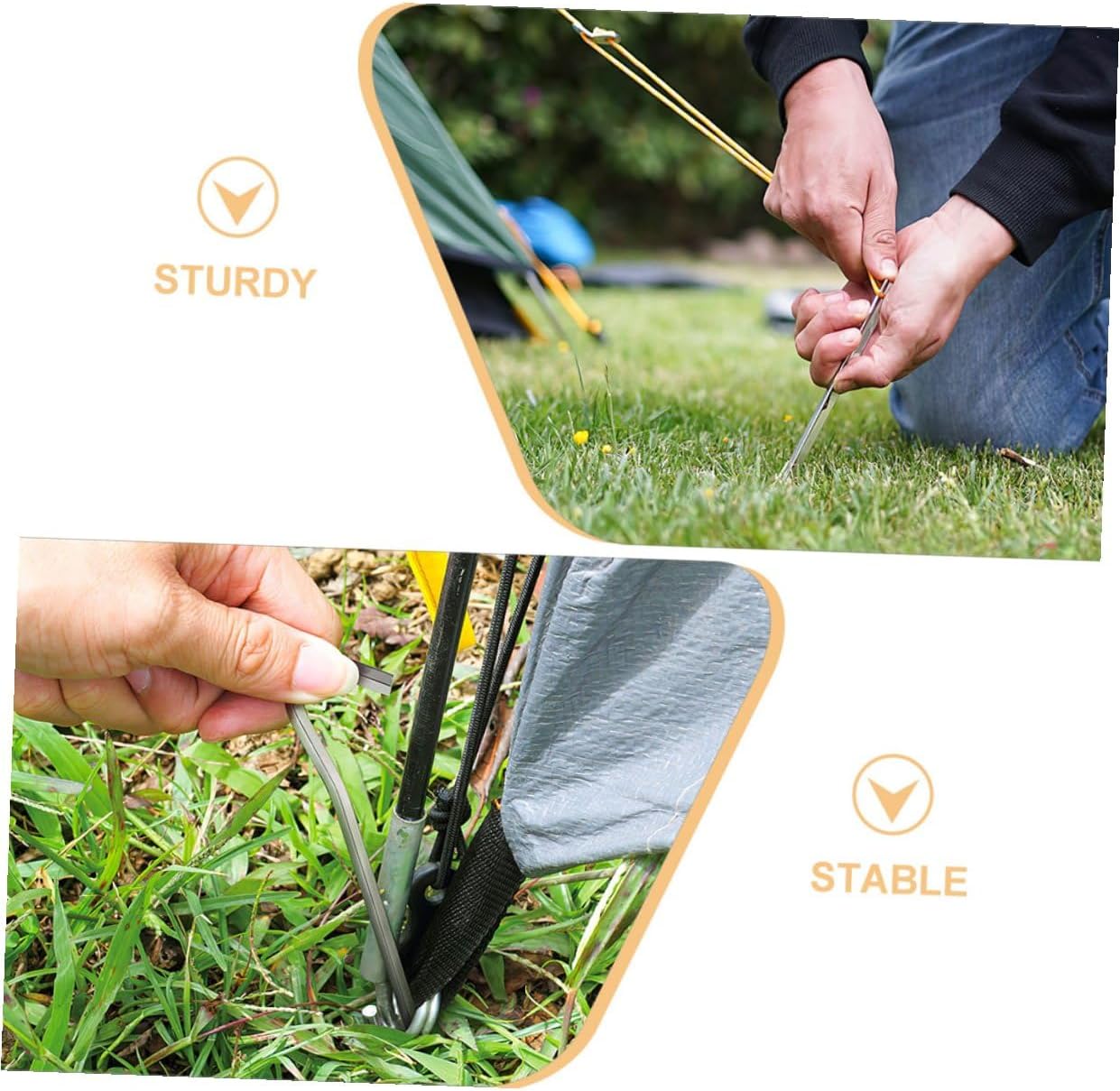 30pcs Aluminum Tent Stakes Hexagon Head Ground Pegs Lightweight Metal Stakes for Camping Canopy Tent Outdoor Shelter Accessories