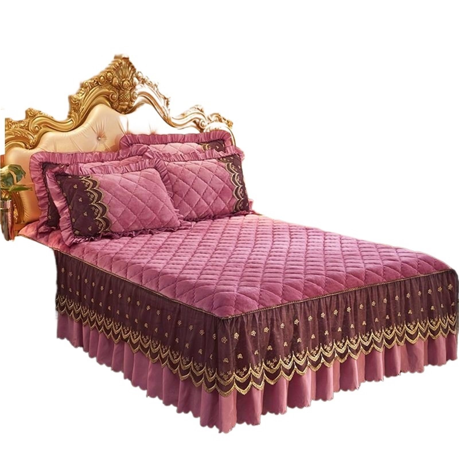 Jupe de lit en velours 120x200 couvre-lit matelassé flanelle épaisse