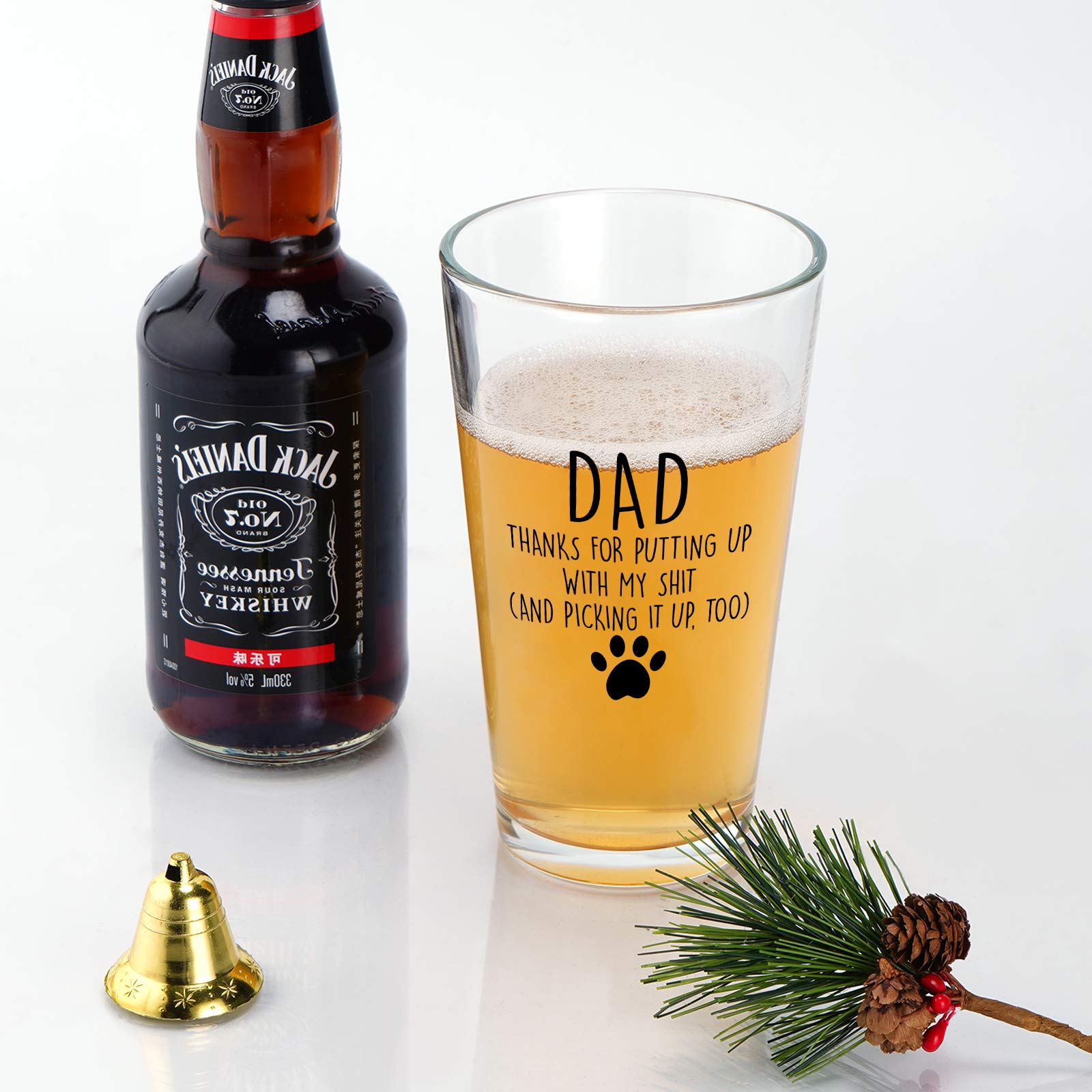 CROWNLY CRYSTAL® Cadeau D'anniversaire Personnalisé En Verre à Bière Pour Papa De La Part De Sa Fille Ou De Son Fils, Idée Cadeau Pour Homme