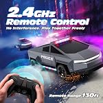 Tecnock RC Truck for Kids, 1:18 Scale Police Remote Control Truck with LED Lights, 2 Rechargeable Batteries, 2.4GHz All-Terrain RC Car, Toys Gift for Boys Girls Aged 3-8, 8-12