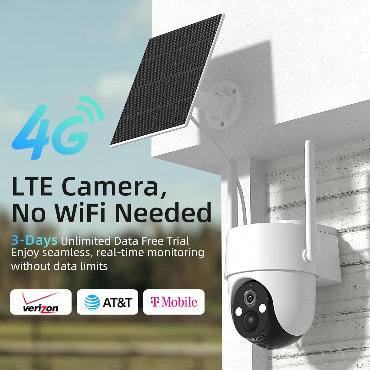 Amazon.com: 2Pack 4G LTE Cellular Solar Security Camera Wireless