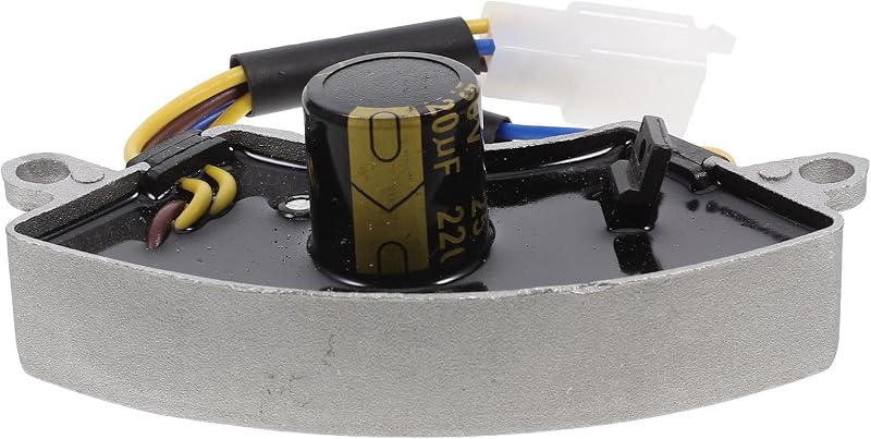 Generator Automatic Voltage Regulator Black Aluminum Avr | Half Moon Profile, Precise Voltage Control, Easy Installation for Equipment and Electronic Devices in DIY or Professional Use