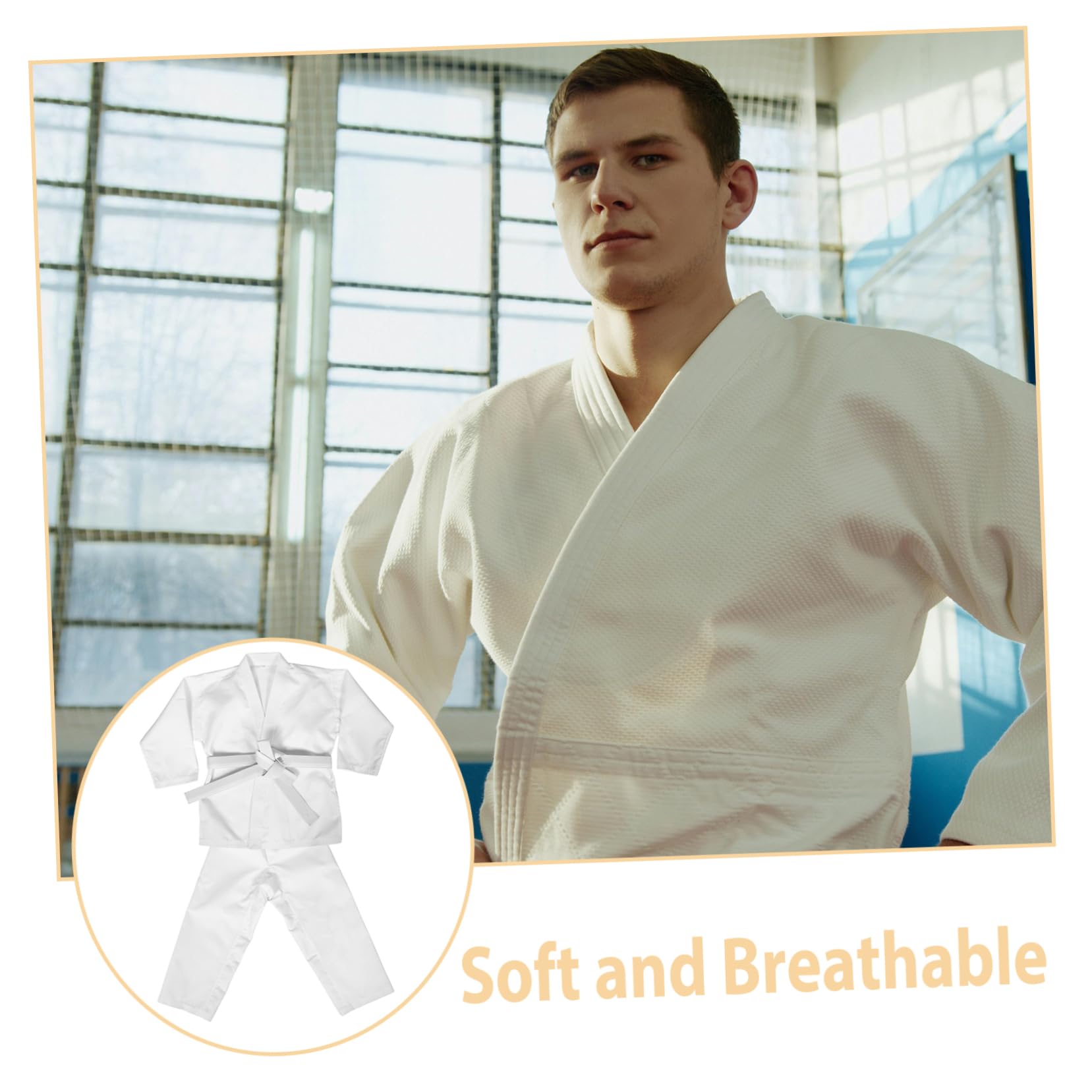 Homoyoyo Jeet Kune Do Uniforme da Karate Uniforme da Karate per Abbigliamento da Karate Pantaloni da Karate Uniformi del Taekwondo Costume di Arti Marziali Bianca Poliestere