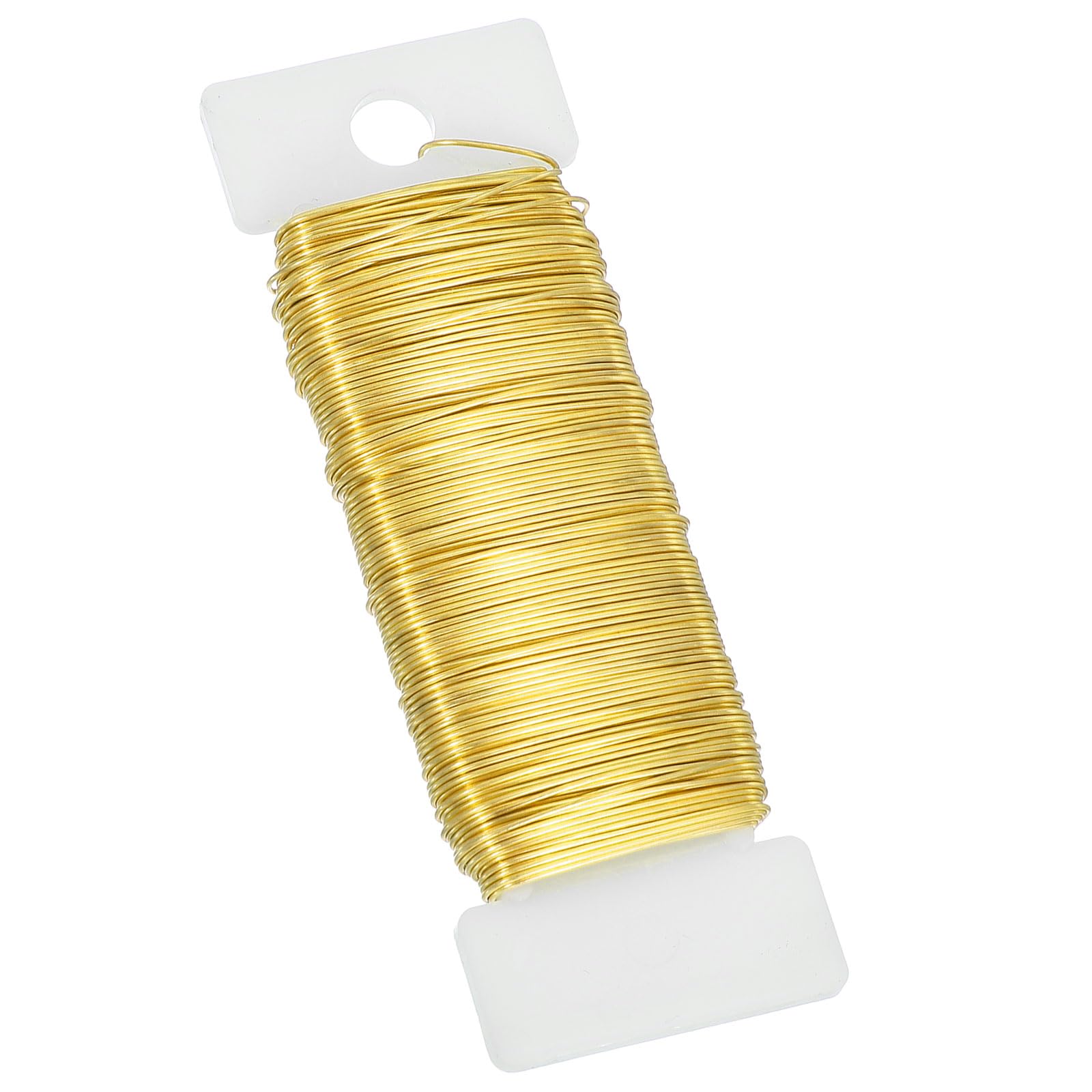 PATIKIL 24 Gauge Floral Flexible Paddle Wire, 38 Yard (115 Feet) Florist Wreath Wire for DIY Crafts Christmas Garland Flower Arrangement, Gold