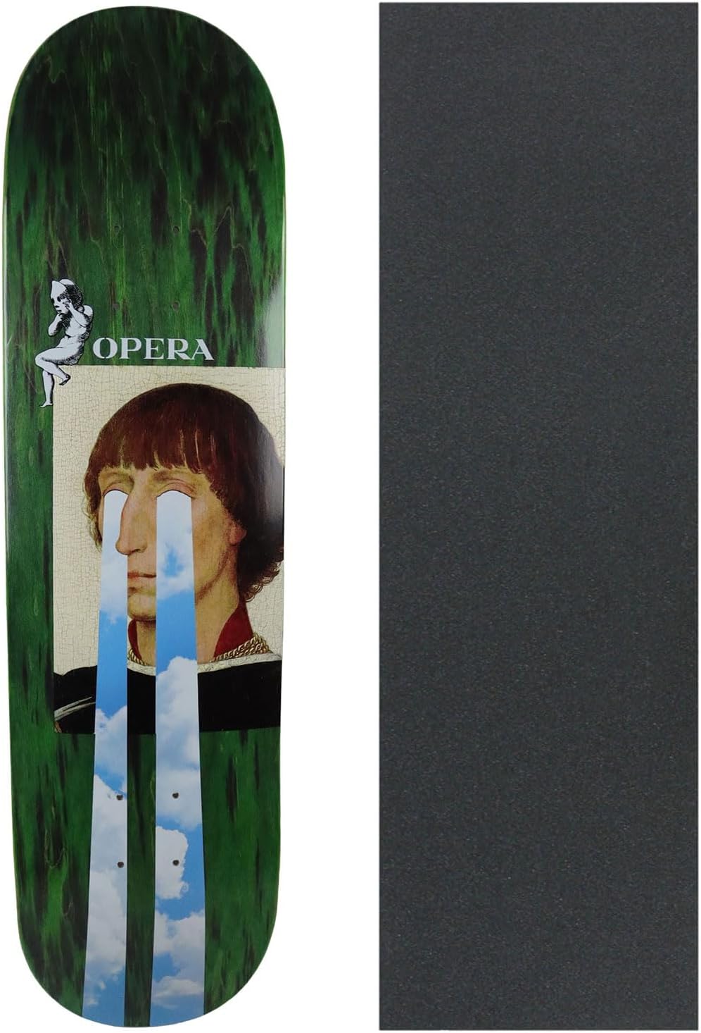 Opera Rider Stock Skateboard Deck Jake Familton Drama Dark Green 8.0" x 31.5" with Grip