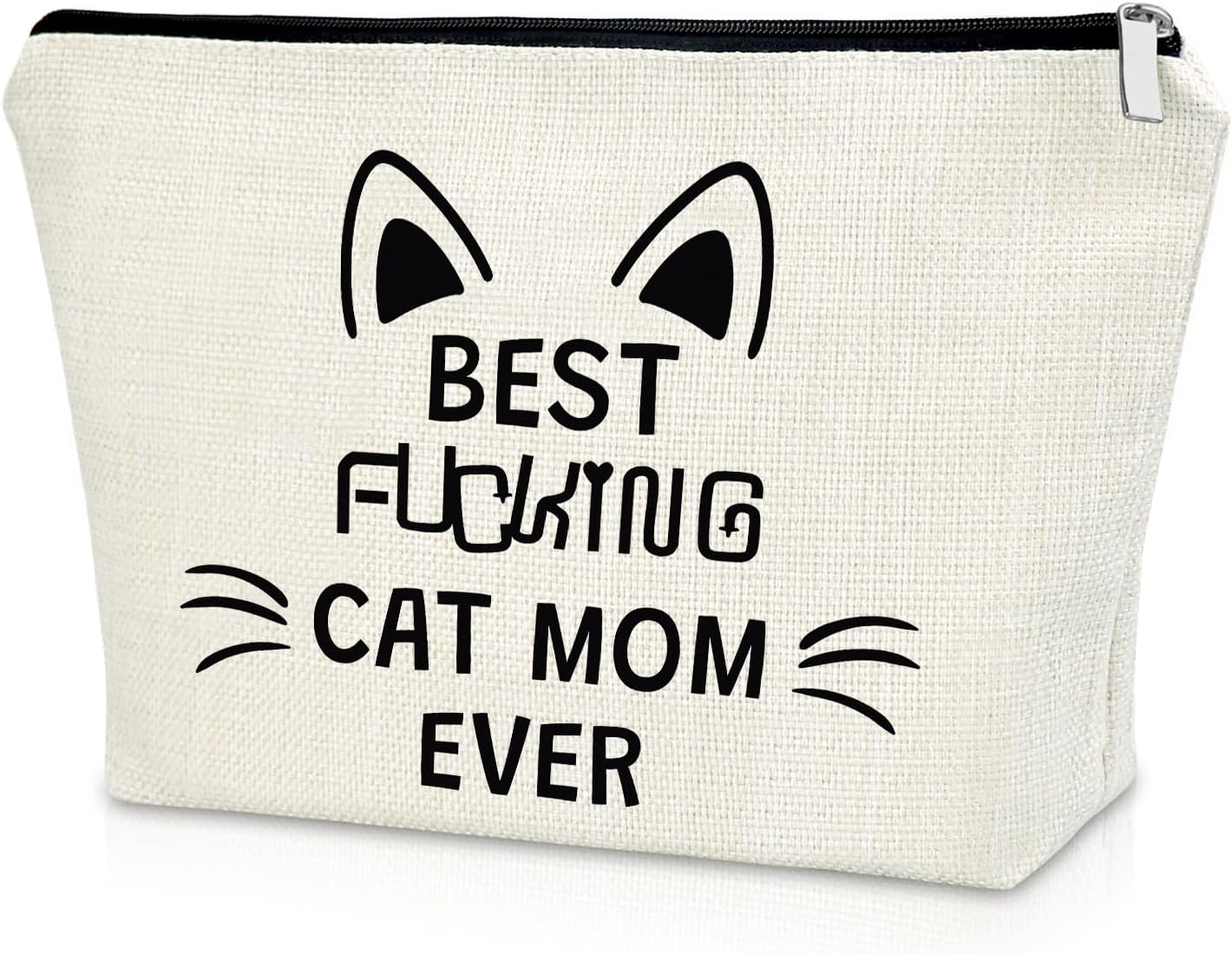 Sazuwu Cat Mom Gifts for Women Crazy Cat Lady Makeup Bag for Kitten Lovers