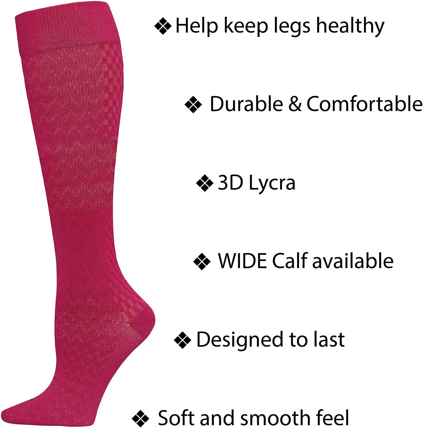 Cherokee Women's Compression Socks, 10-15 mmHg, Knee High, 4-Pair Pack, Soft Fit, Regular & Wide Calf - TRUESUPPORT
