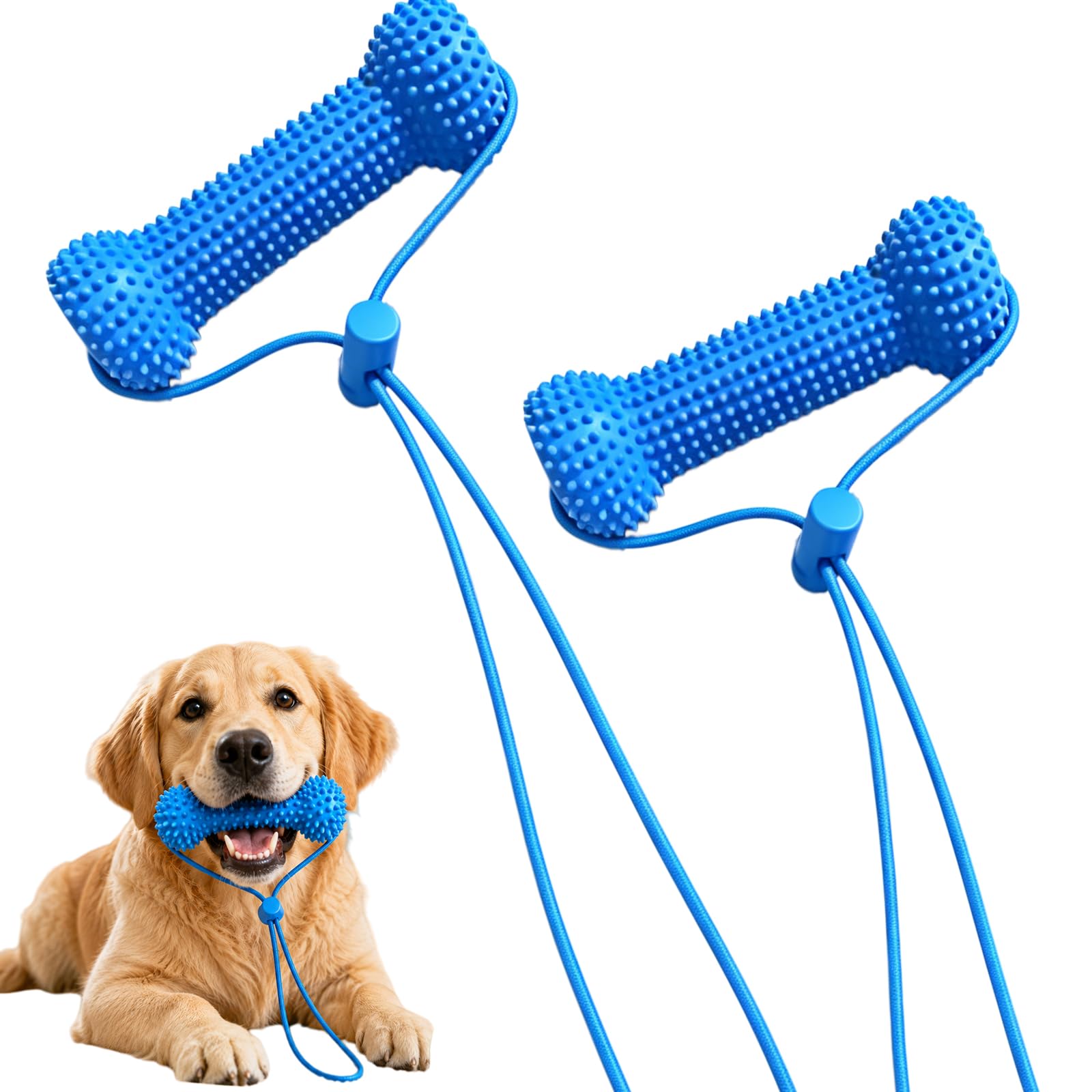 2Pcs Dual-Action Canine Dental Prop,Dog Toys Dual-Action Teeth Cleaning Mouth Prop,Pet Oral Care for Small,Dog Mouth Opener for Medium and Large Dogs