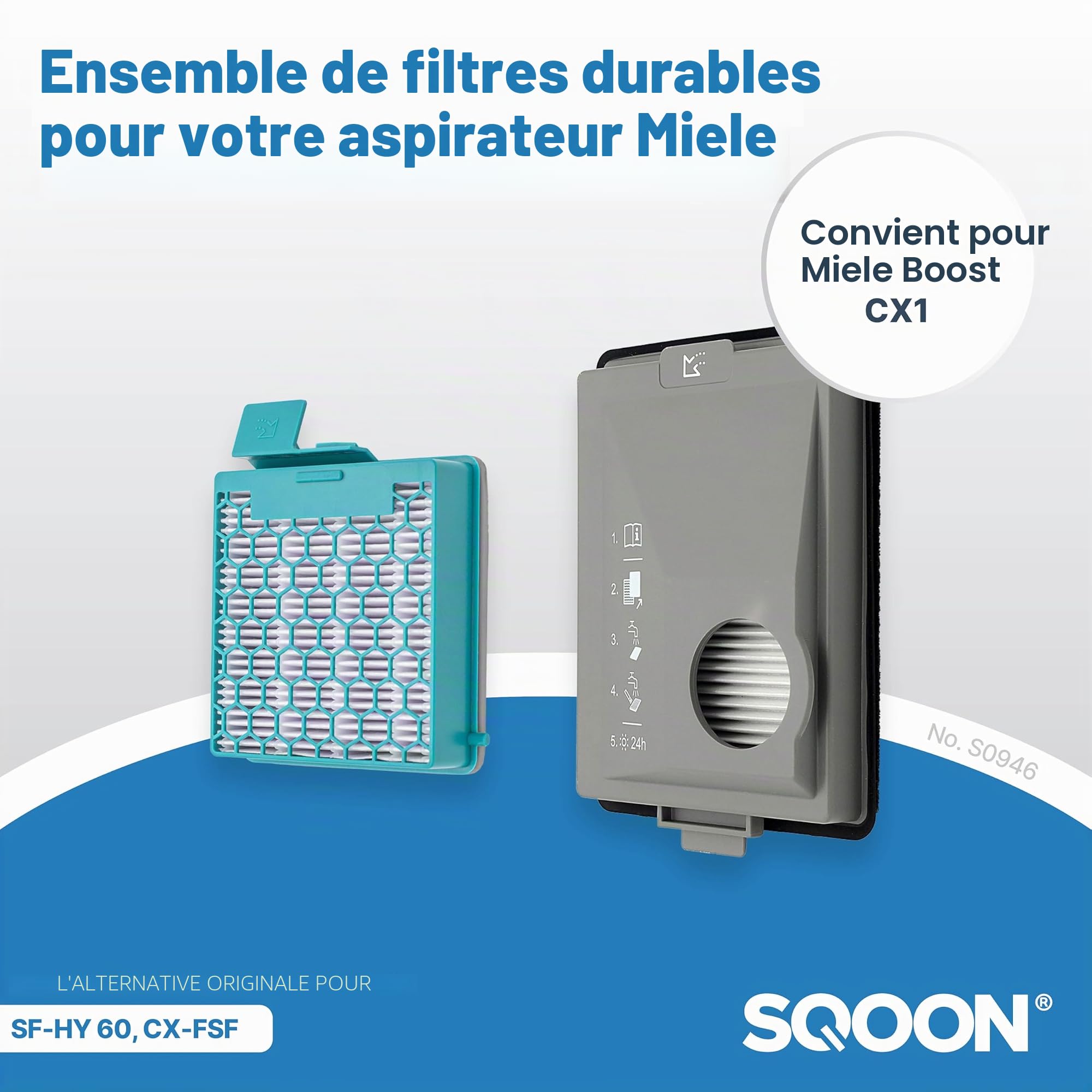 Filtre d'Aspirateur de Rechange pour Miele Boost CX1 - Filtre à Charbon de Qualité Supérieure