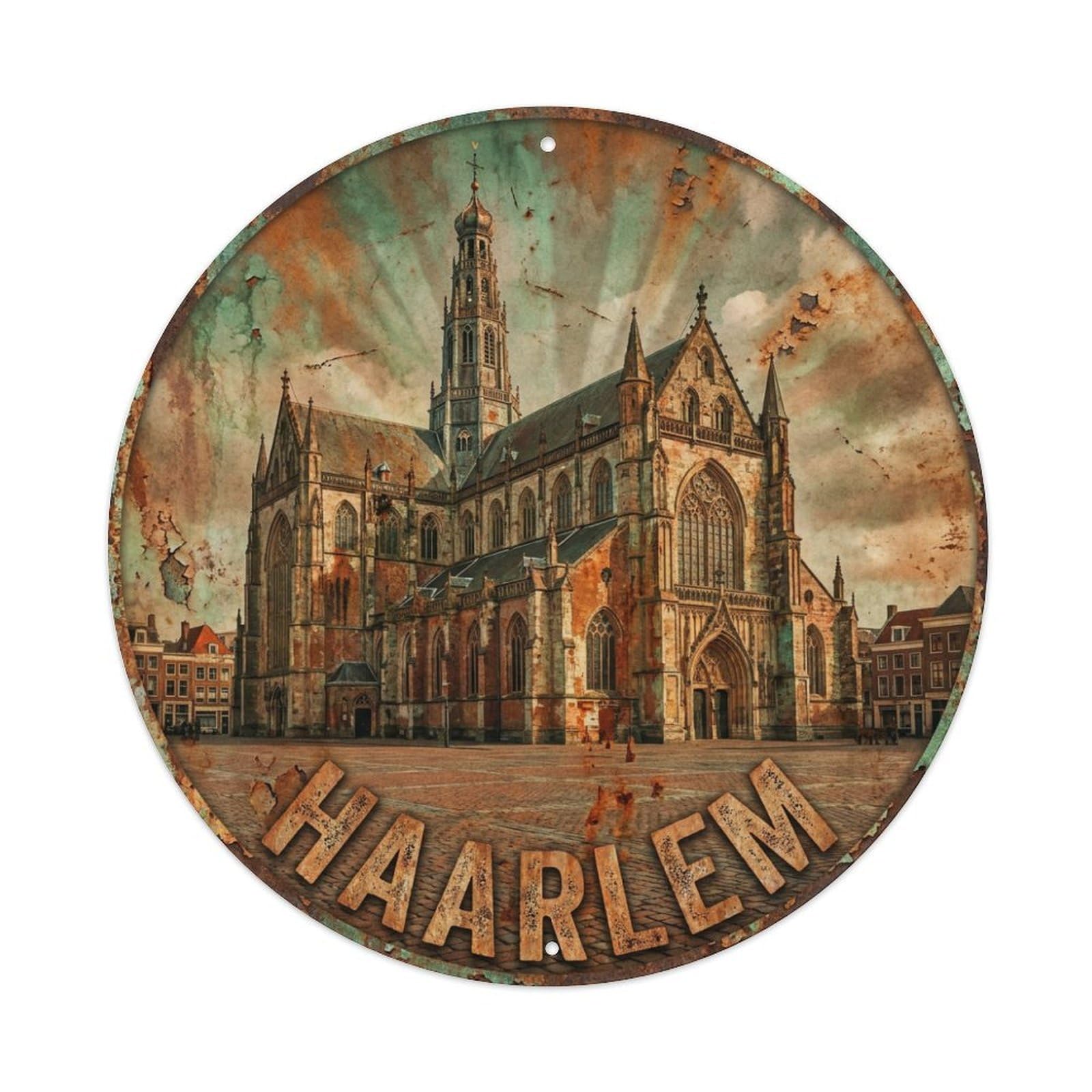 Galvaxio Style Netherlands Retro Travel Haarlem Metal Tin Sign