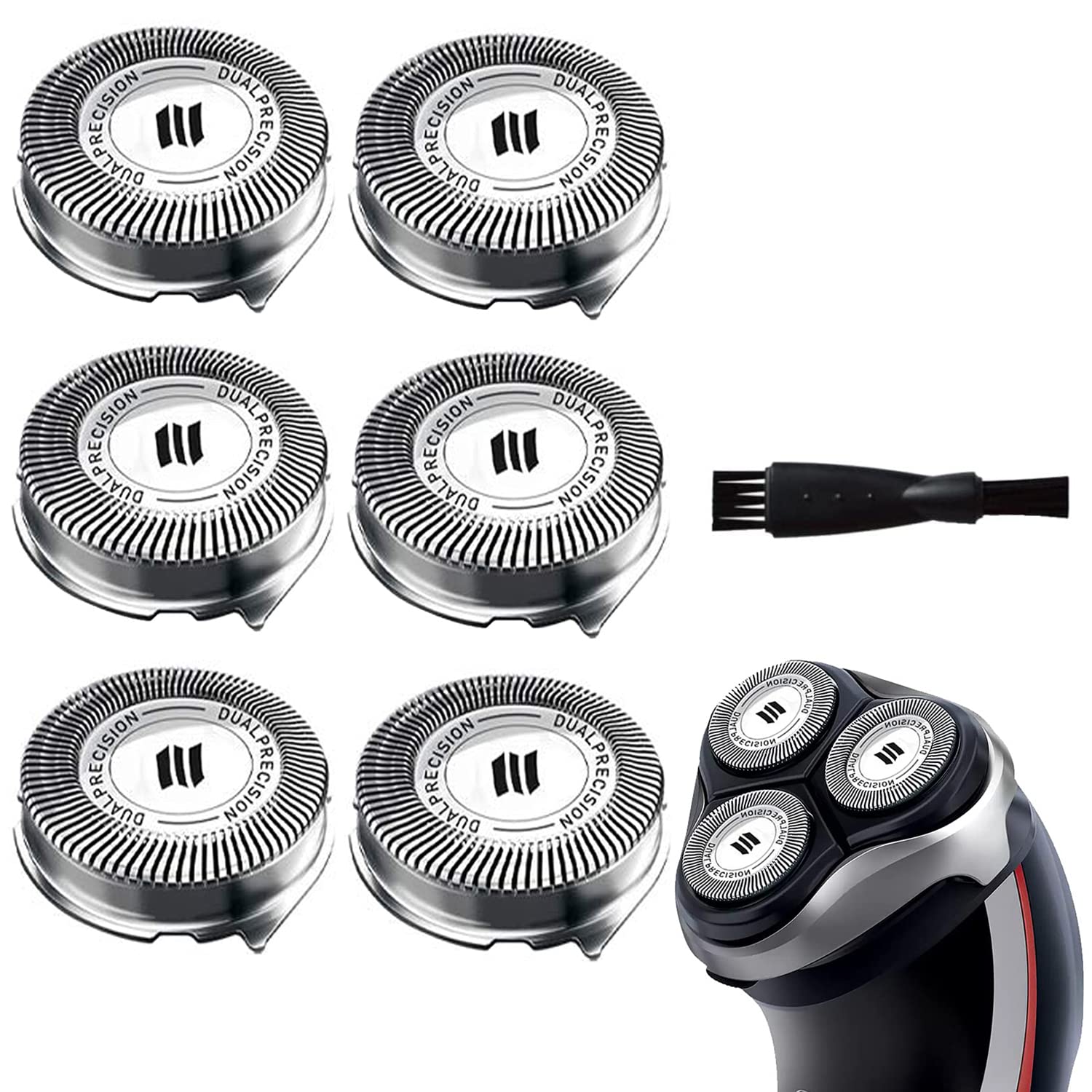 Gleway HQ8 Replacement Heads Compatible with Philips Electric Shavers, HQ8 Replacement Razor Blades Compatible with Norelco Aquatec HQ8 Series Shaving Head Upgraded for PT730 AT880 AT811, 6-Pack