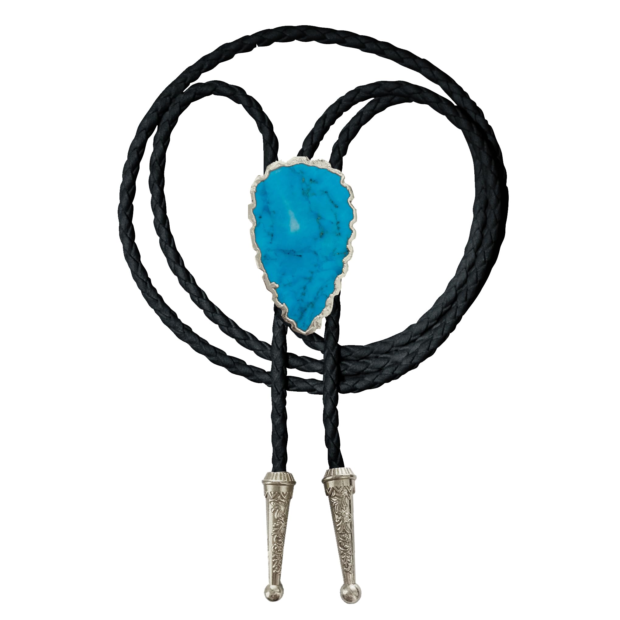 Daisy Del Sol De las Mujeres Trenzado de Cuero Occidental Bolo Tie Collar Gargantilla Deslizante Turquesa