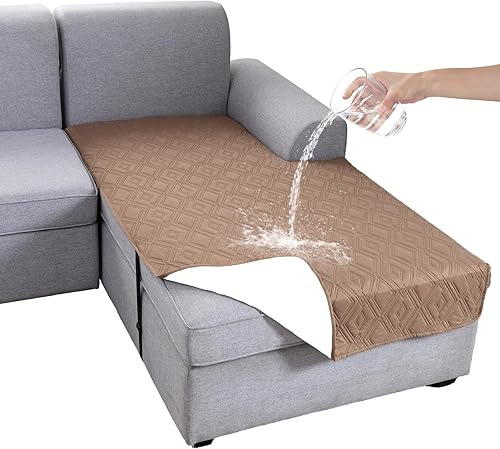 Miniatura 27 de Genina Funda de sofá 100% impermeable para sofá de 3 cojines, fundas de sofá antideslizantes lavables para sofá modular en forma de L, protector de