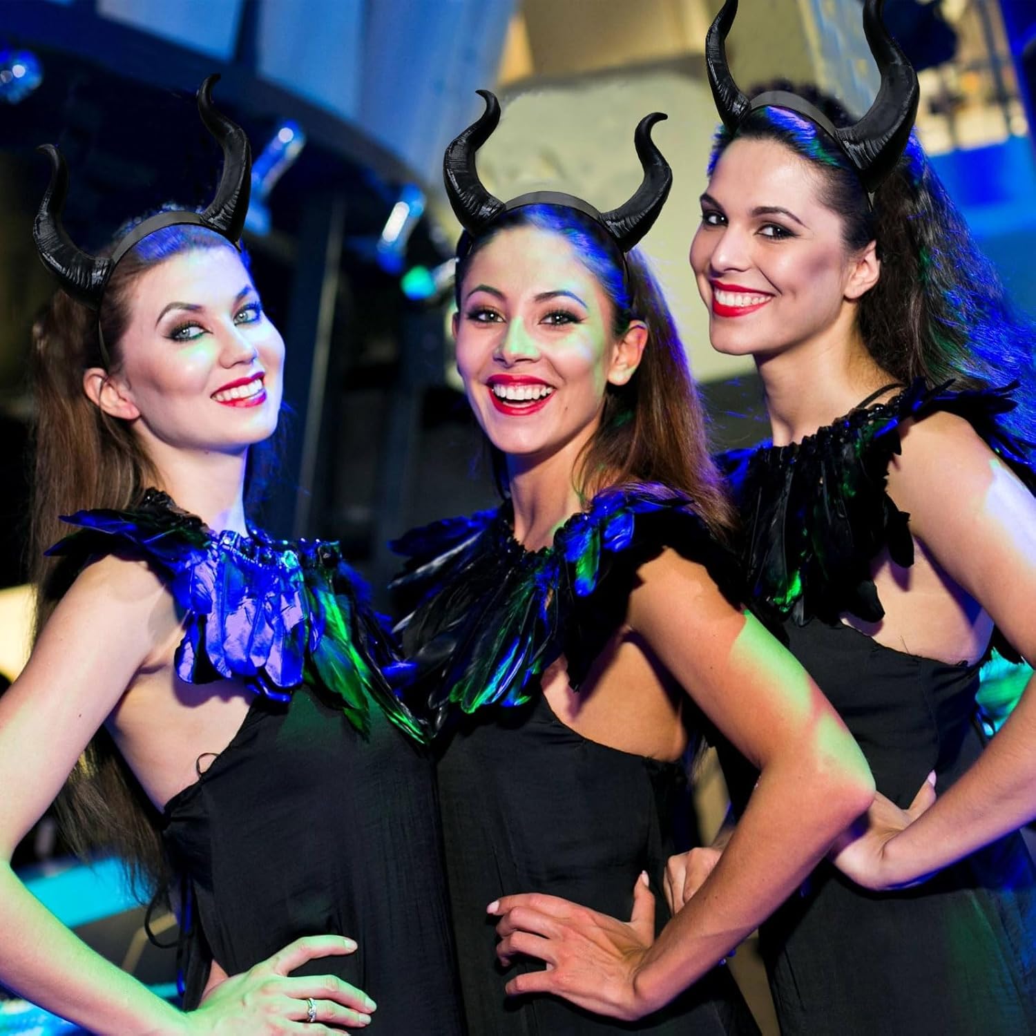 Halloween Cow Horn Headband Black Devil Horns Hairband, Maleficent Gothic Hairpiece for Adult Cosplay, Costume Party & Themed Photo Shoot - Image 4