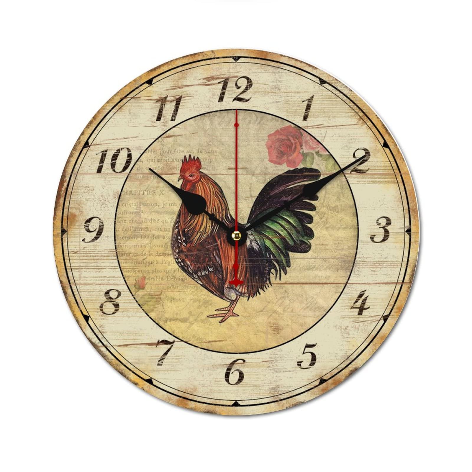 Horloge ronde en bois cadeau amusant style rétro unique