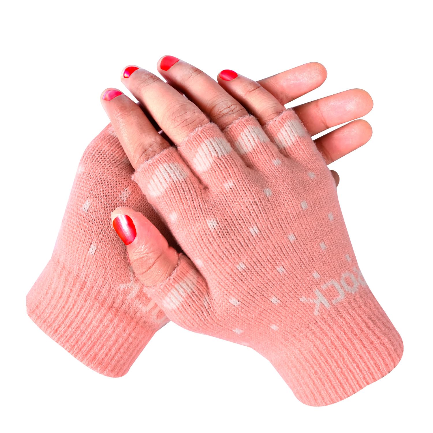 Women's Winter Woollen Half Fingure Gloves For Cold Weather (SGD-1509-1512)-image-31