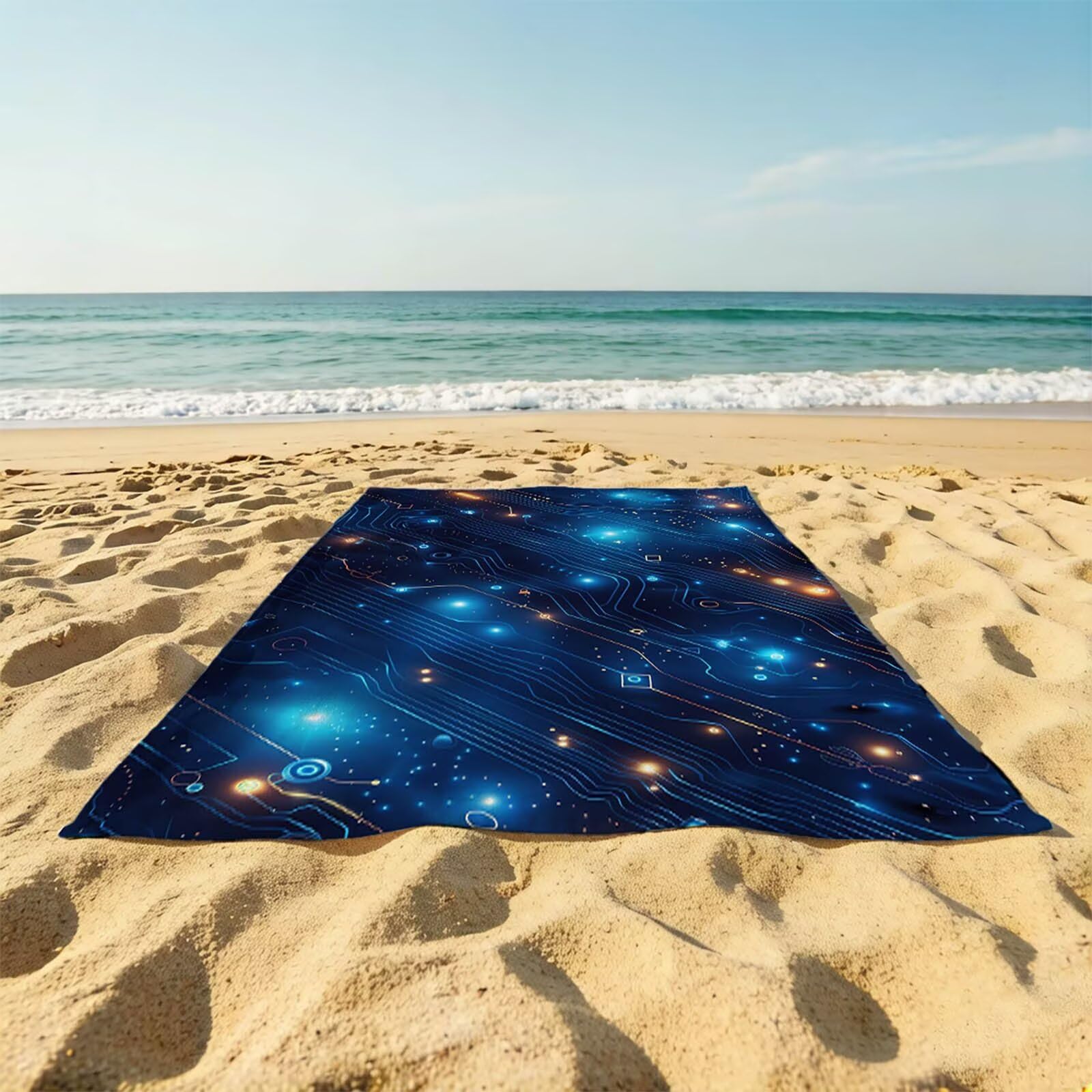 Retrò Telo Mare 220x160cm Leggero Unisex Travel Essentials, Telo Mare Grande 220 x 160 per Asciugamano da Bagno Sauna Palestra Piscina, Beach Towel per Regalo Donna Outdoor Circuito stampato SLJT-7029