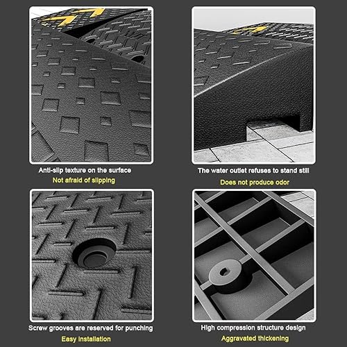 Miniatura 4 de ZJIEX Rampa de goma para silla de ruedas, rampa de umbral de elevación de 2 pulgadas2.5 pulgadas3 pulgadas4 pulgadas5 pulgadas, rampa antideslizante